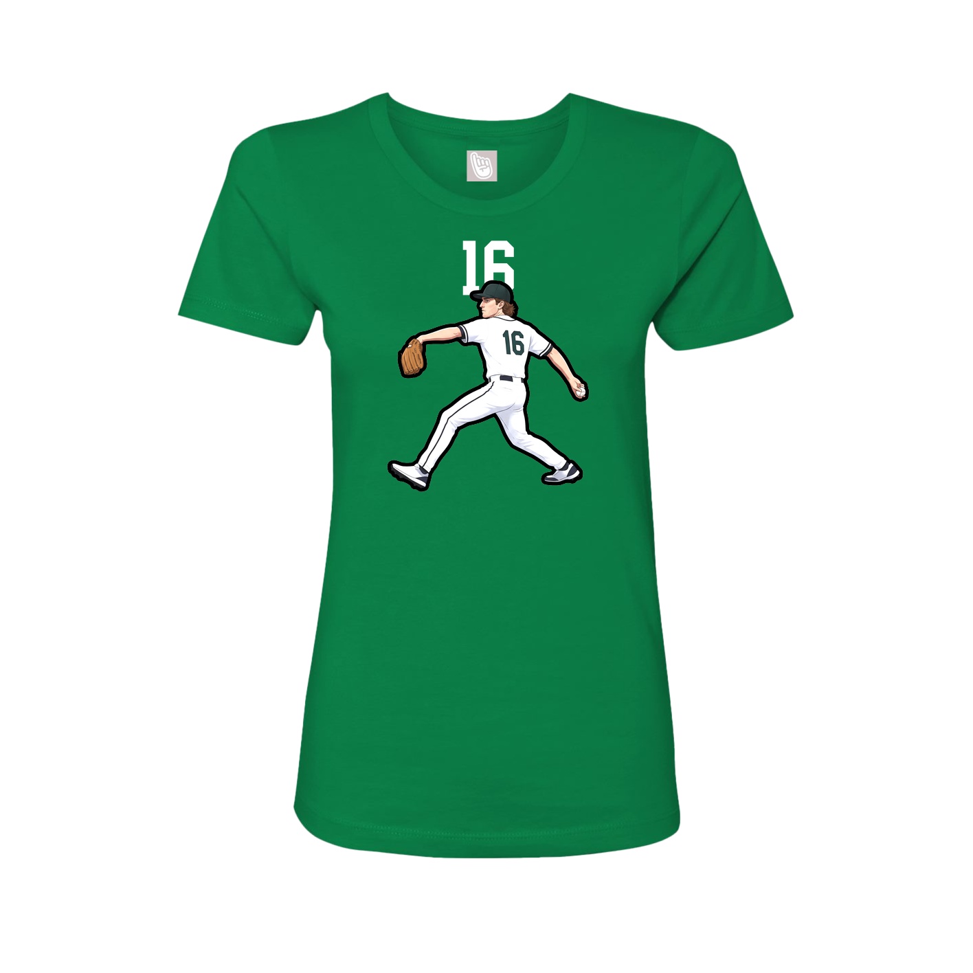 Fitted Women's Tee — Number Top in Green