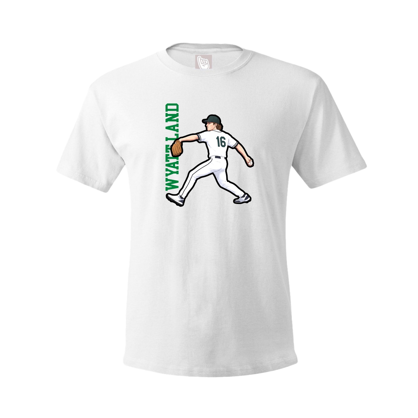 Tee — Name Vertical in White