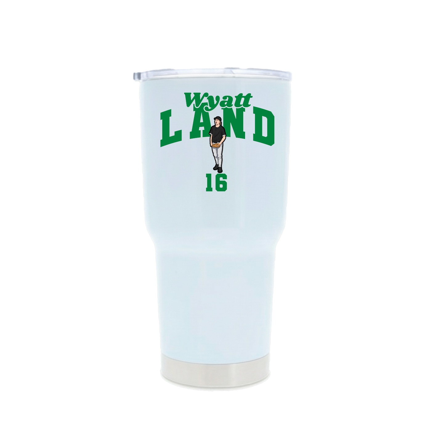 30oz Stainless Steel Tumbler — Signature Arch in White