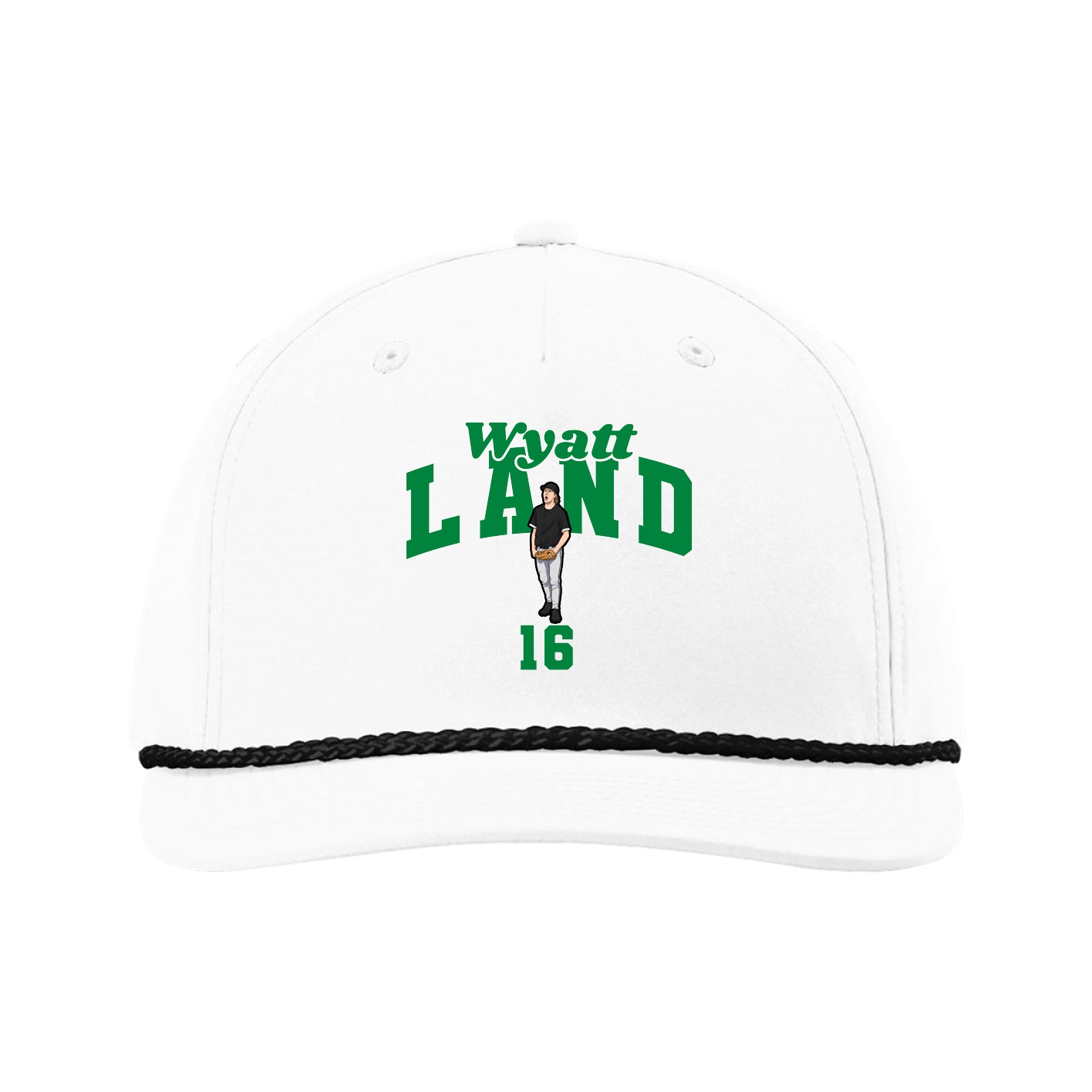 Five-Panel Classic Rope Cap — Signature Arch in White