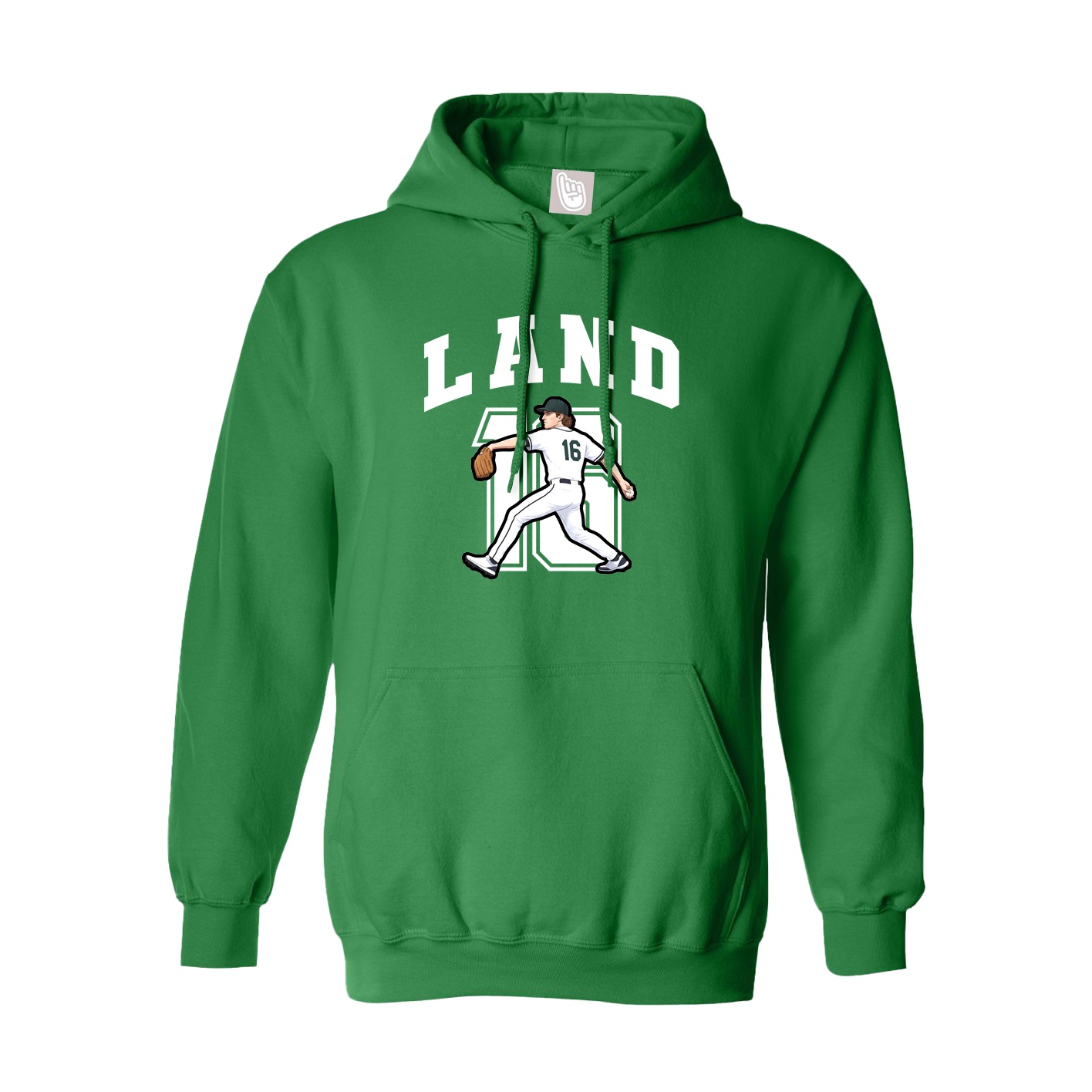 Youth Hoodie — Number in Green