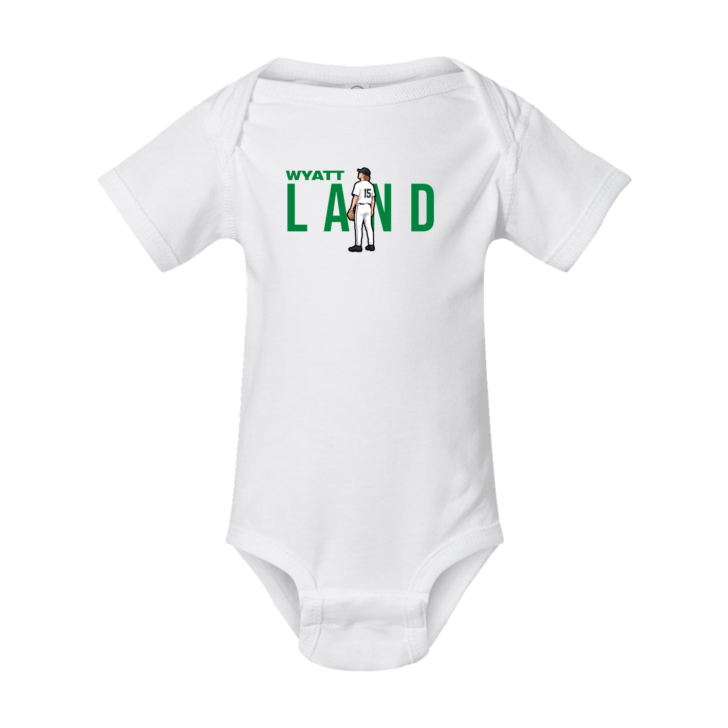 Baby Onesie — Player Name in White
