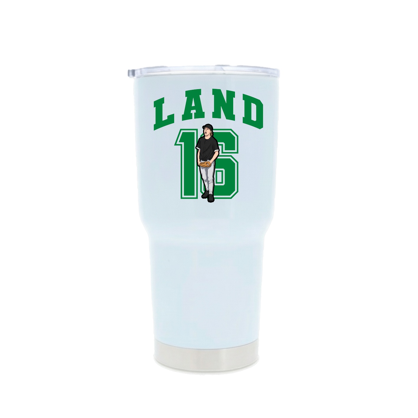30oz Stainless Steel Tumbler — Number in White