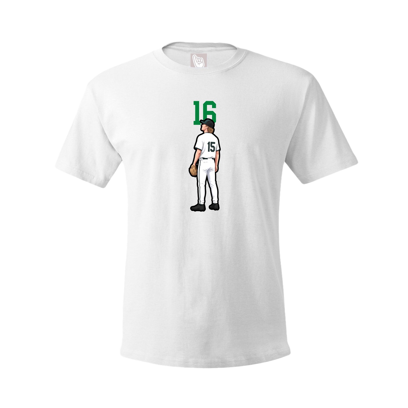 Youth Tee — Number Top in White