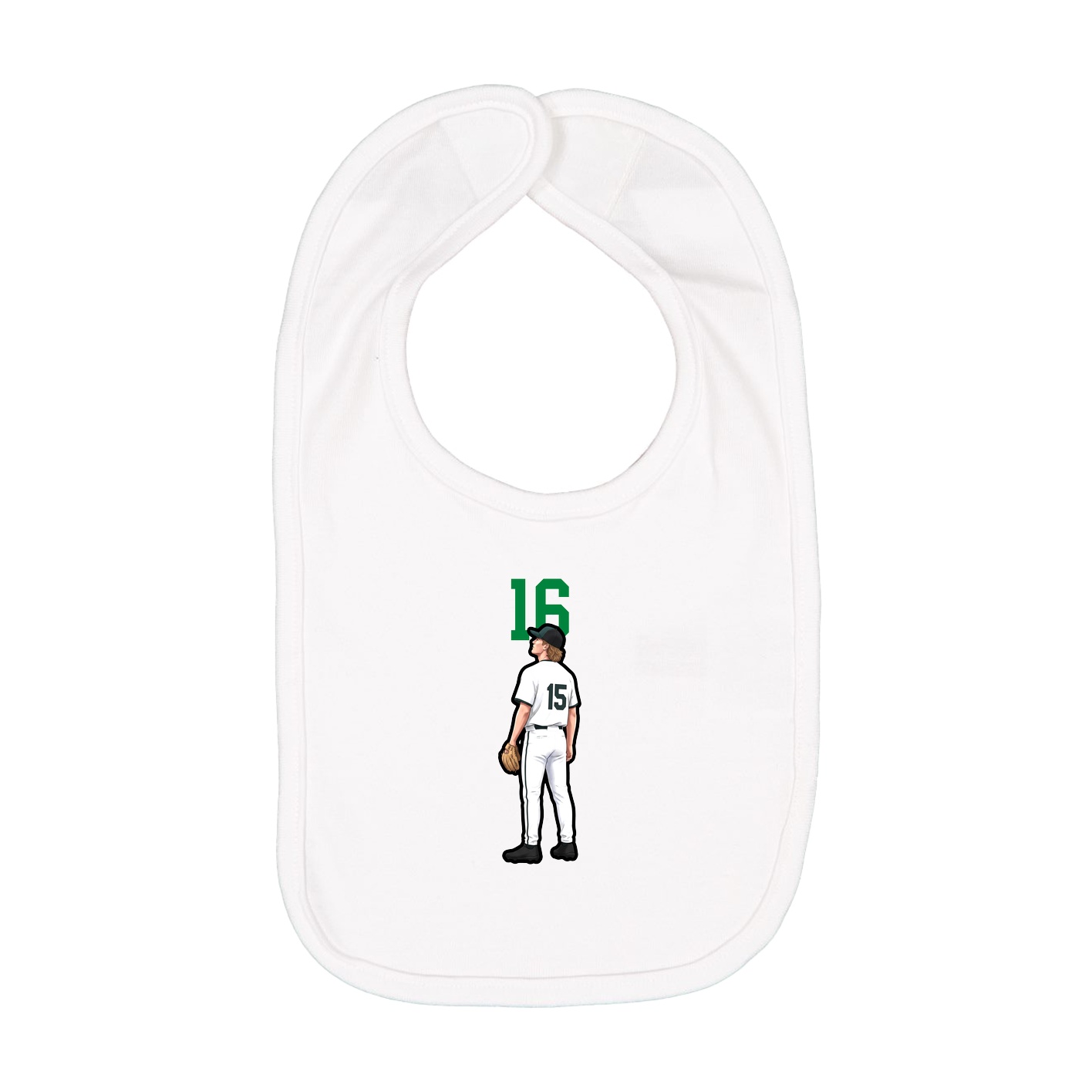 Infant Bib — Number Top in White