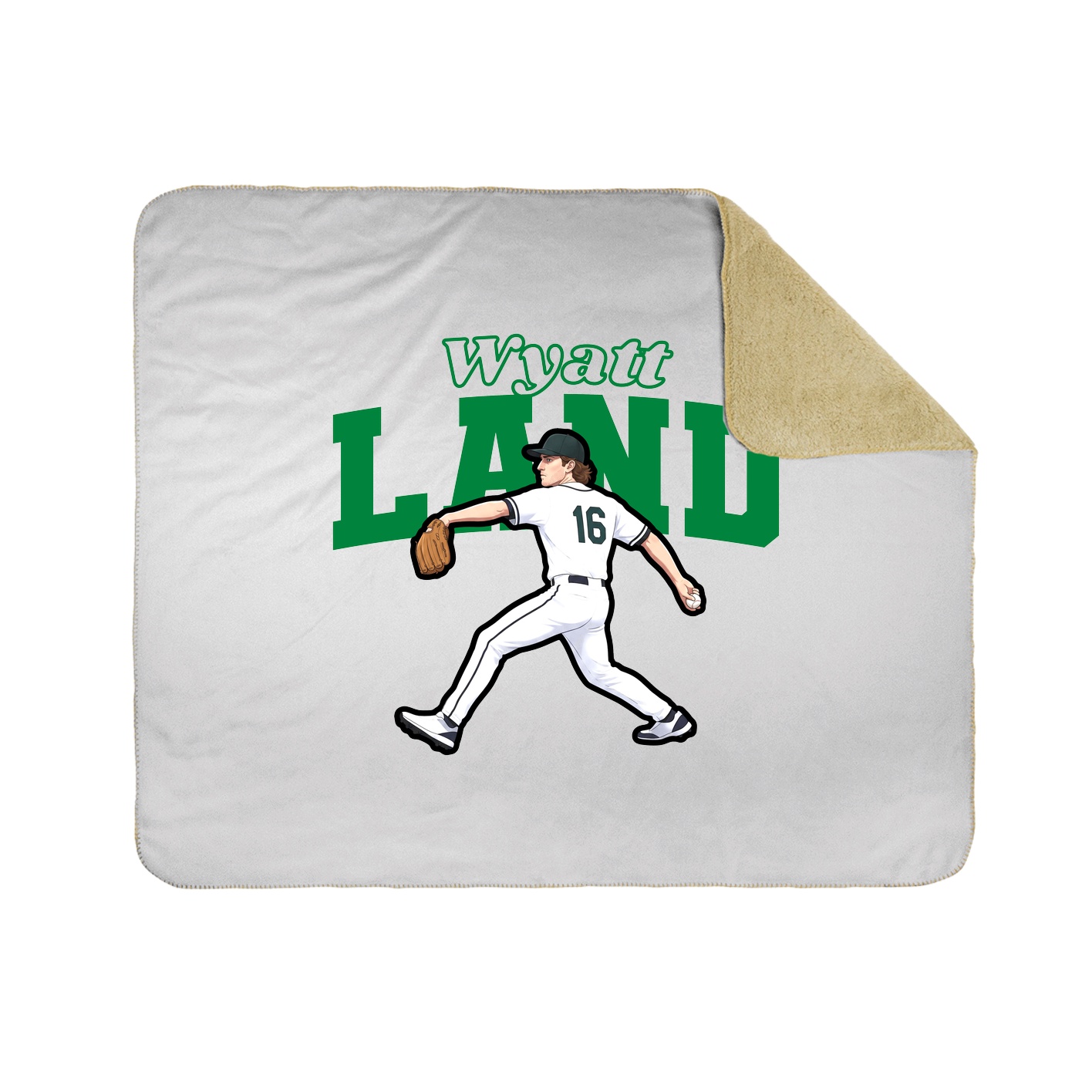 Throw Blanket — Name Arch in White