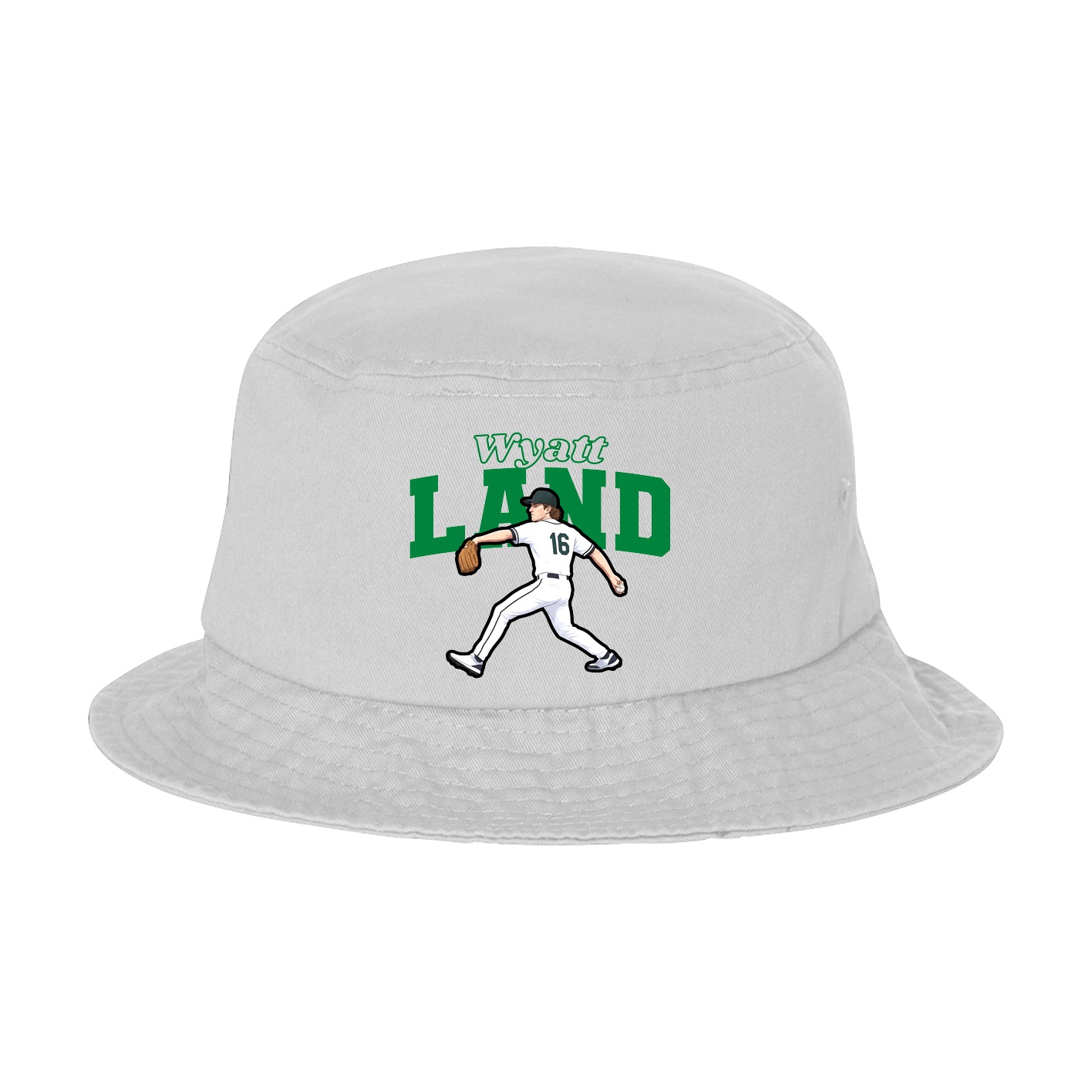 Bucket Cap — Name Arch in White