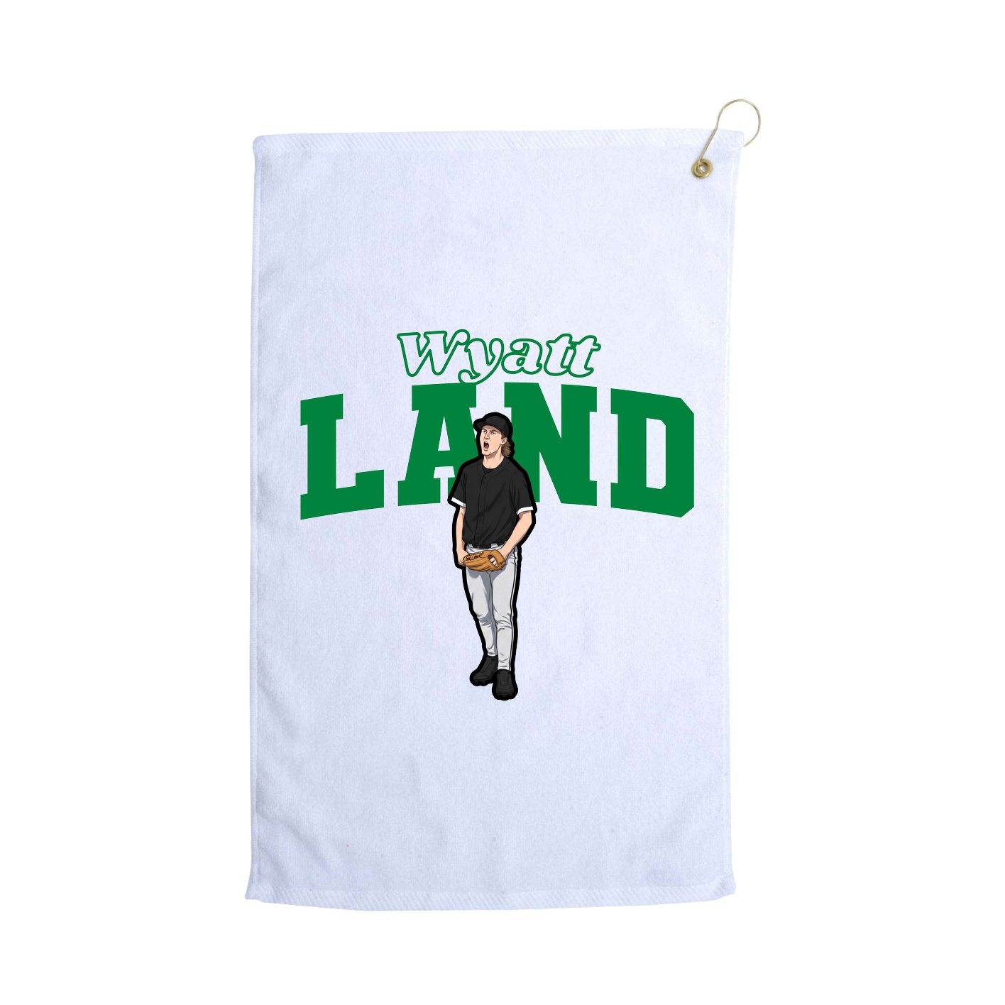 Golf Towel — Name Arch in White