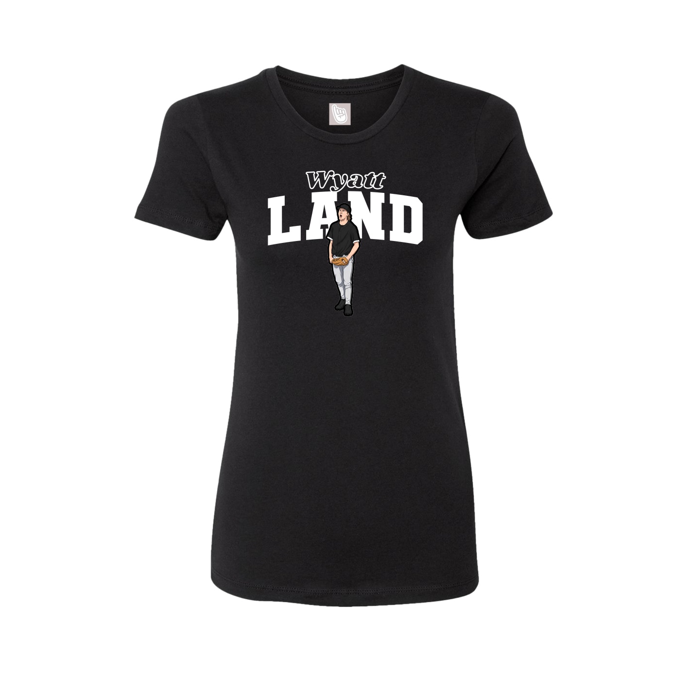Fitted Women's Tee — Name Arch in Black