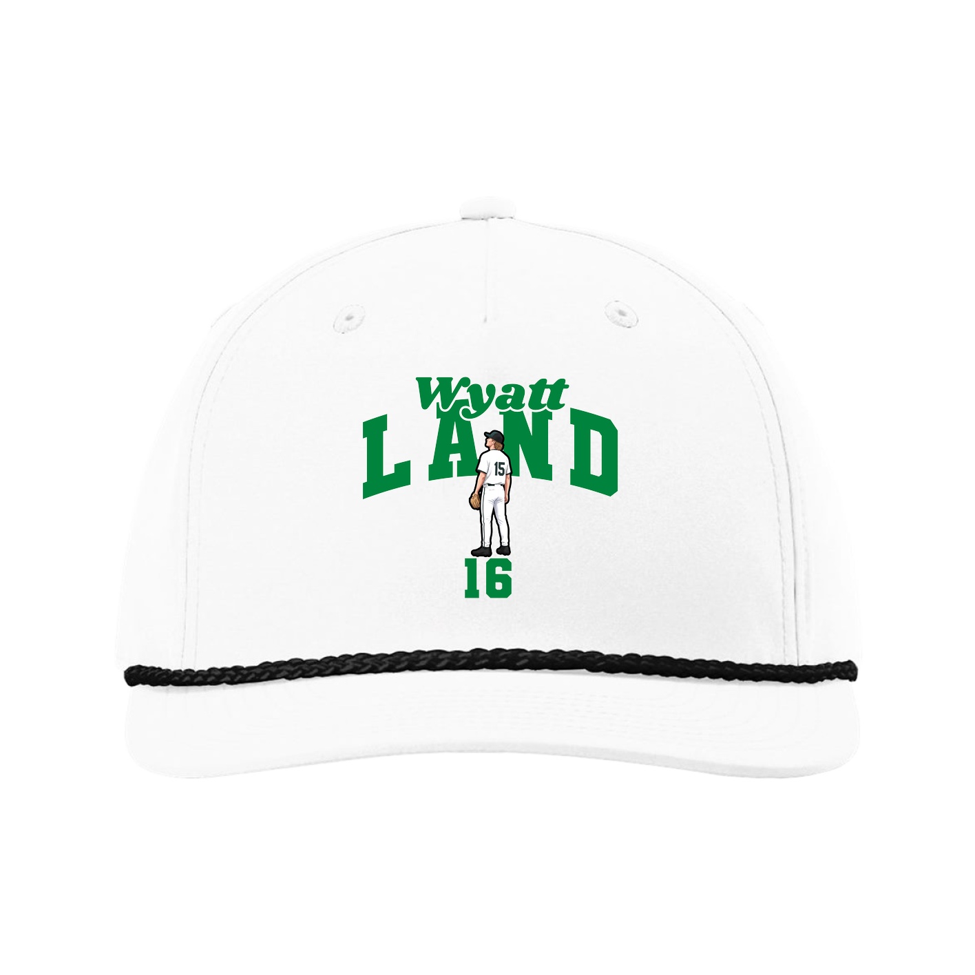 Five-Panel Classic Rope Cap — Signature Arch in White