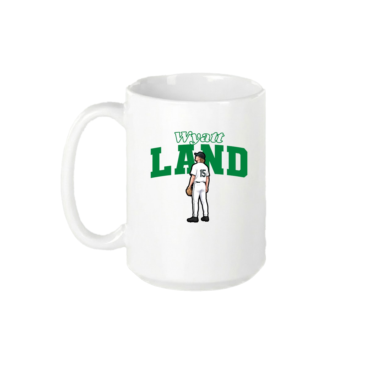 15oz Coffee Mug — Name Arch in White