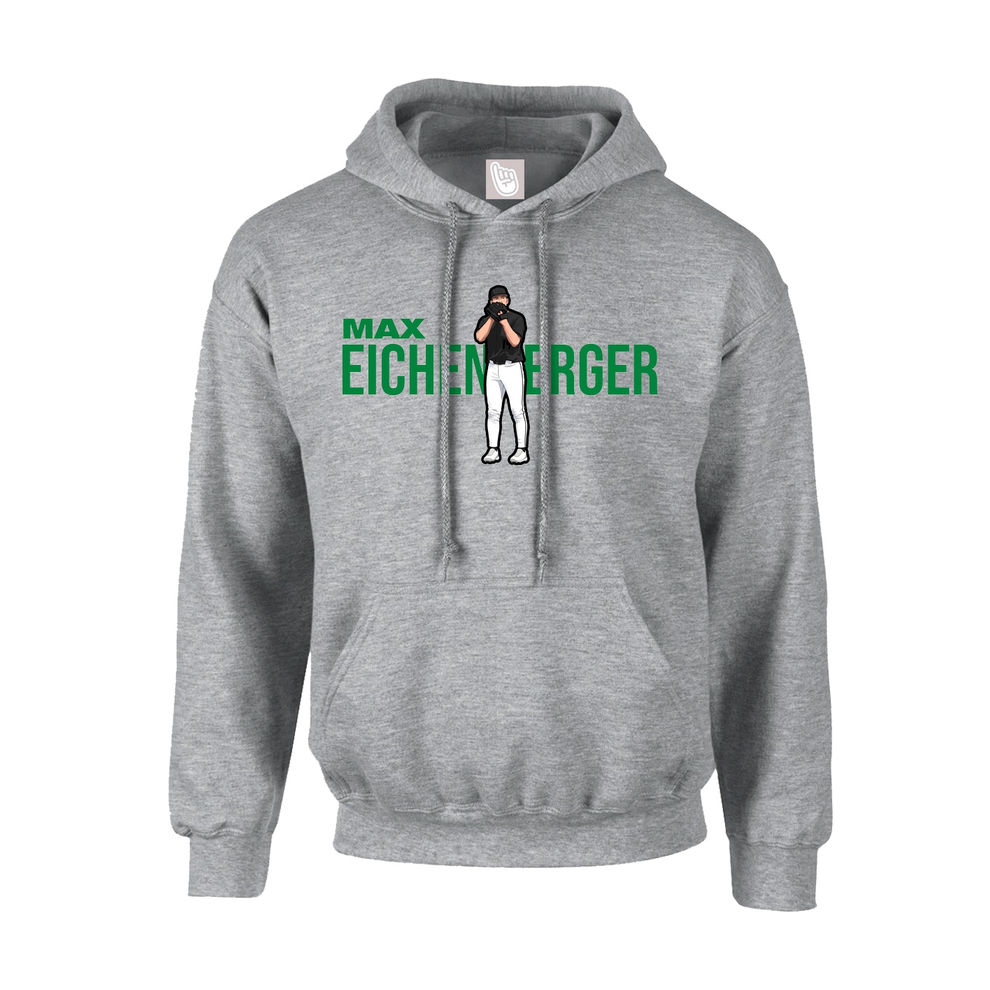 Youth Hoodie — Player Name in Grey