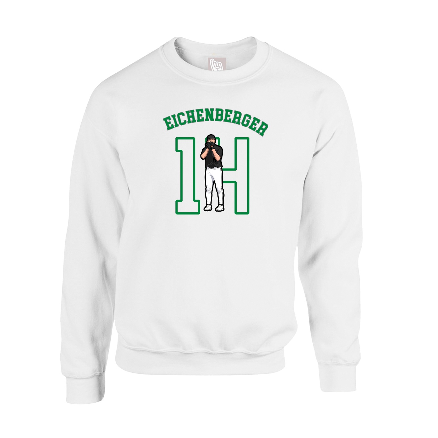 Fleece Crew — Shirsey Arch in White