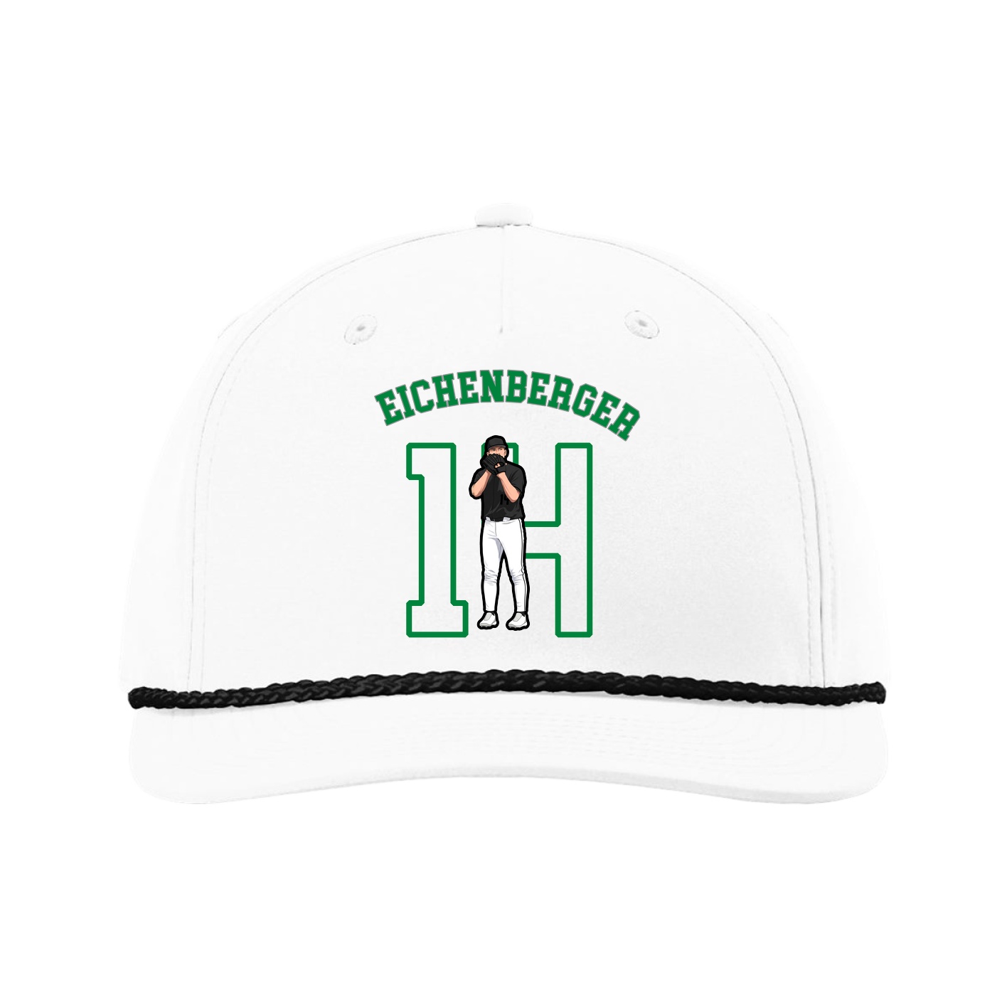 Five-Panel Classic Rope Cap — Shirsey Arch in White