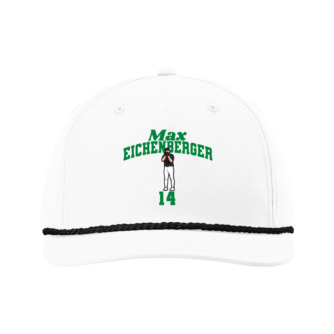 Five-Panel Classic Rope Cap — Signature Arch in White