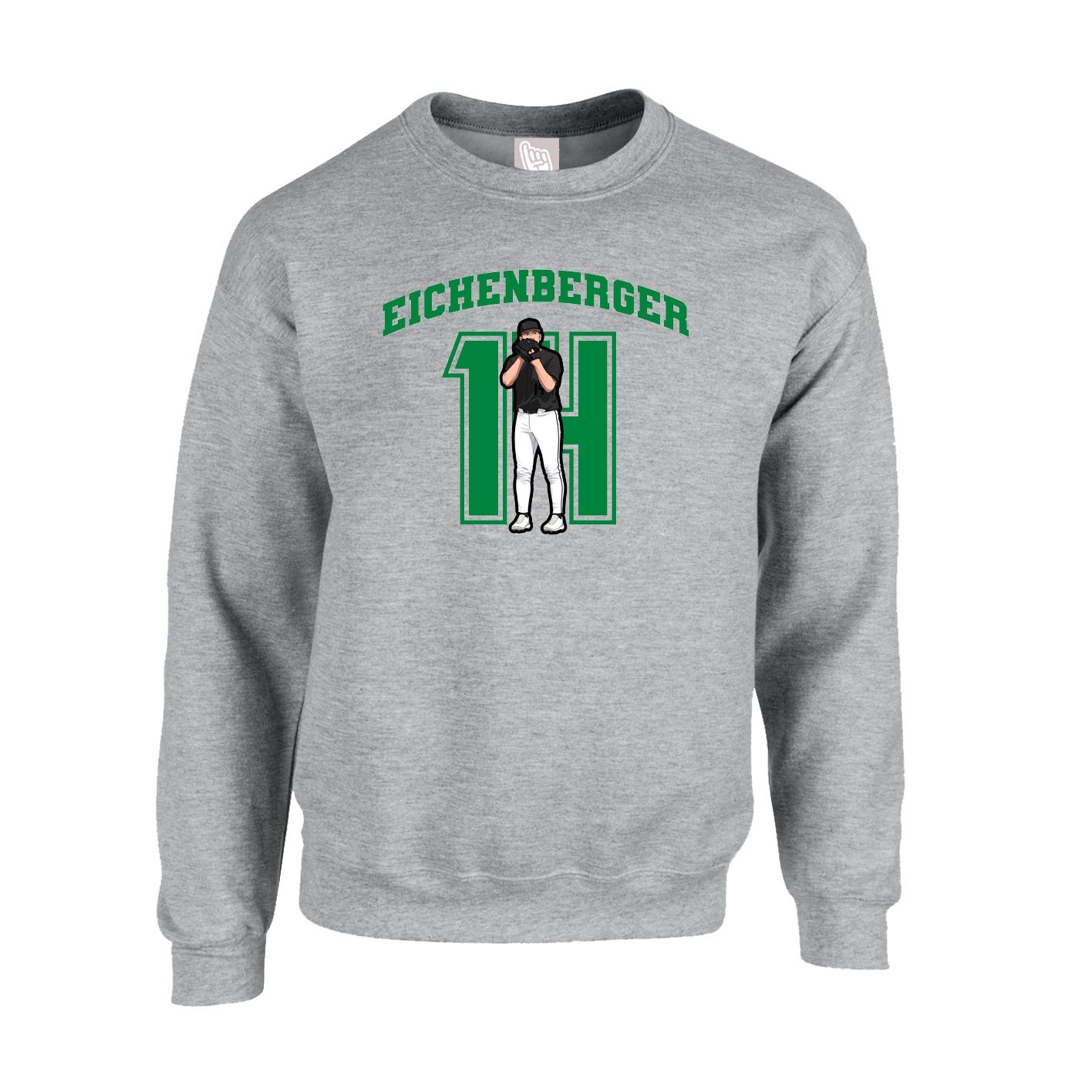 Fleece Crew — Number in Grey