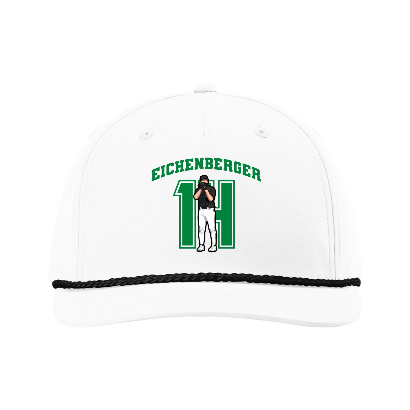 Five-Panel Classic Rope Cap — Number in White