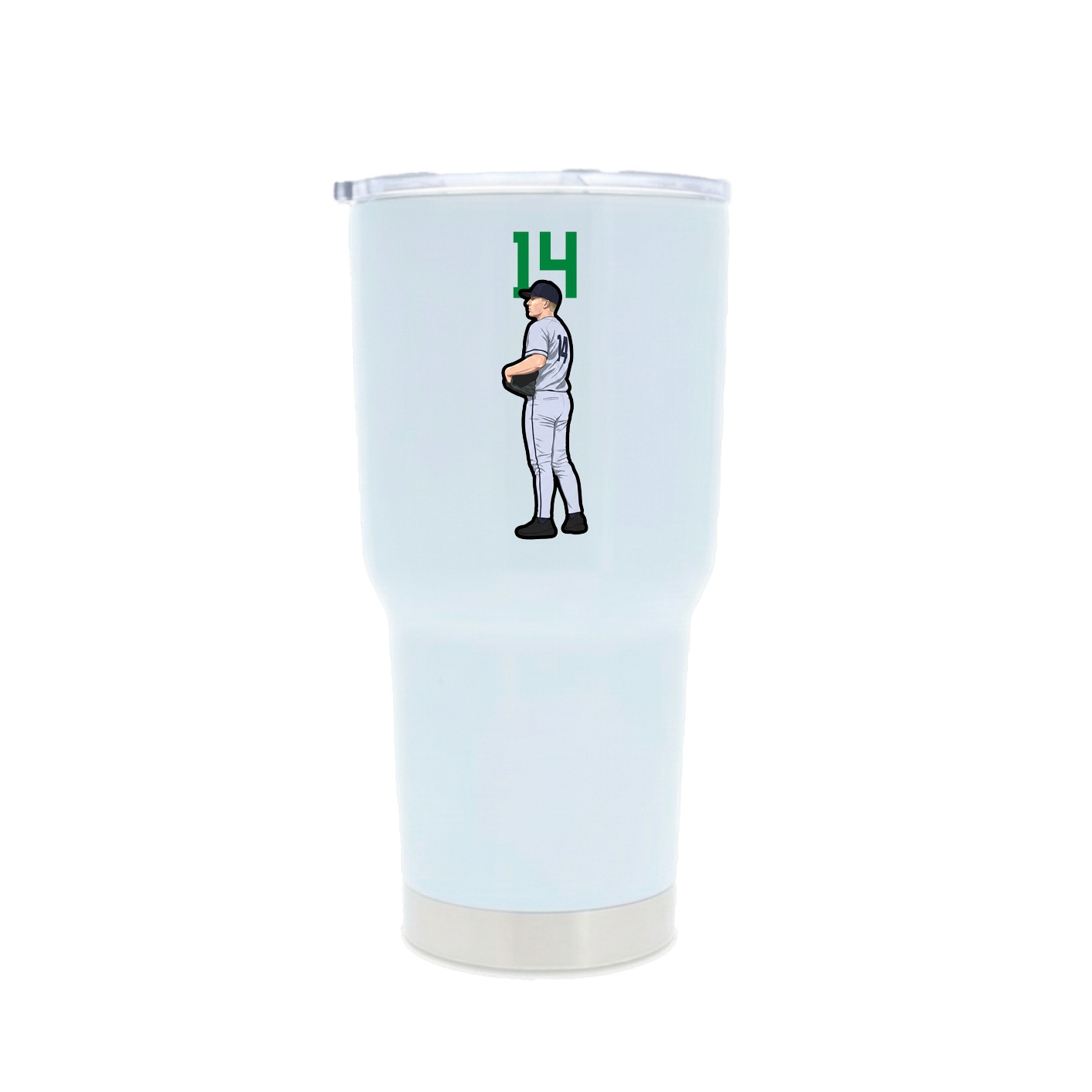 30oz Stainless Steel Tumbler — Number Top in White