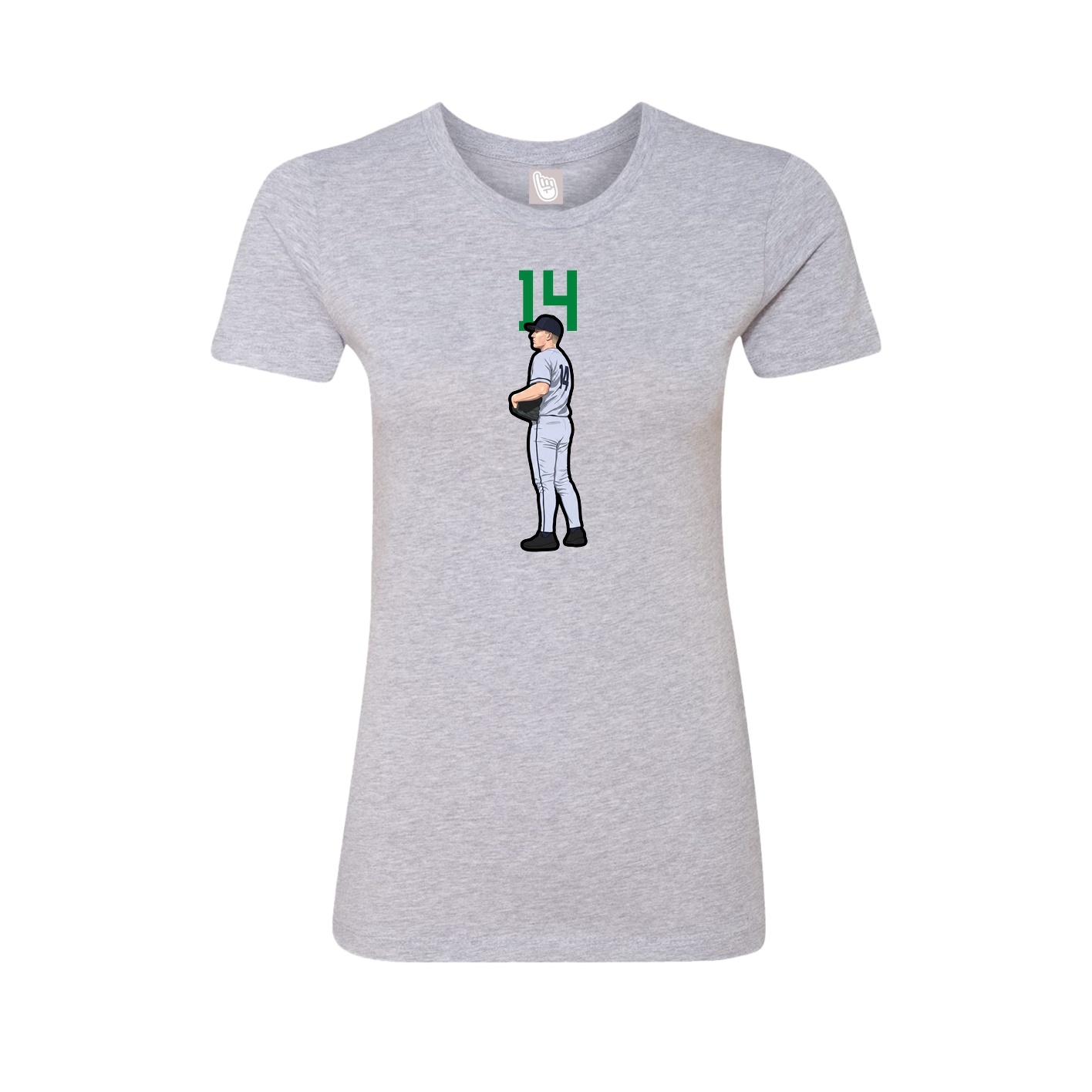 Fitted Women's Tee — Number Top in Grey