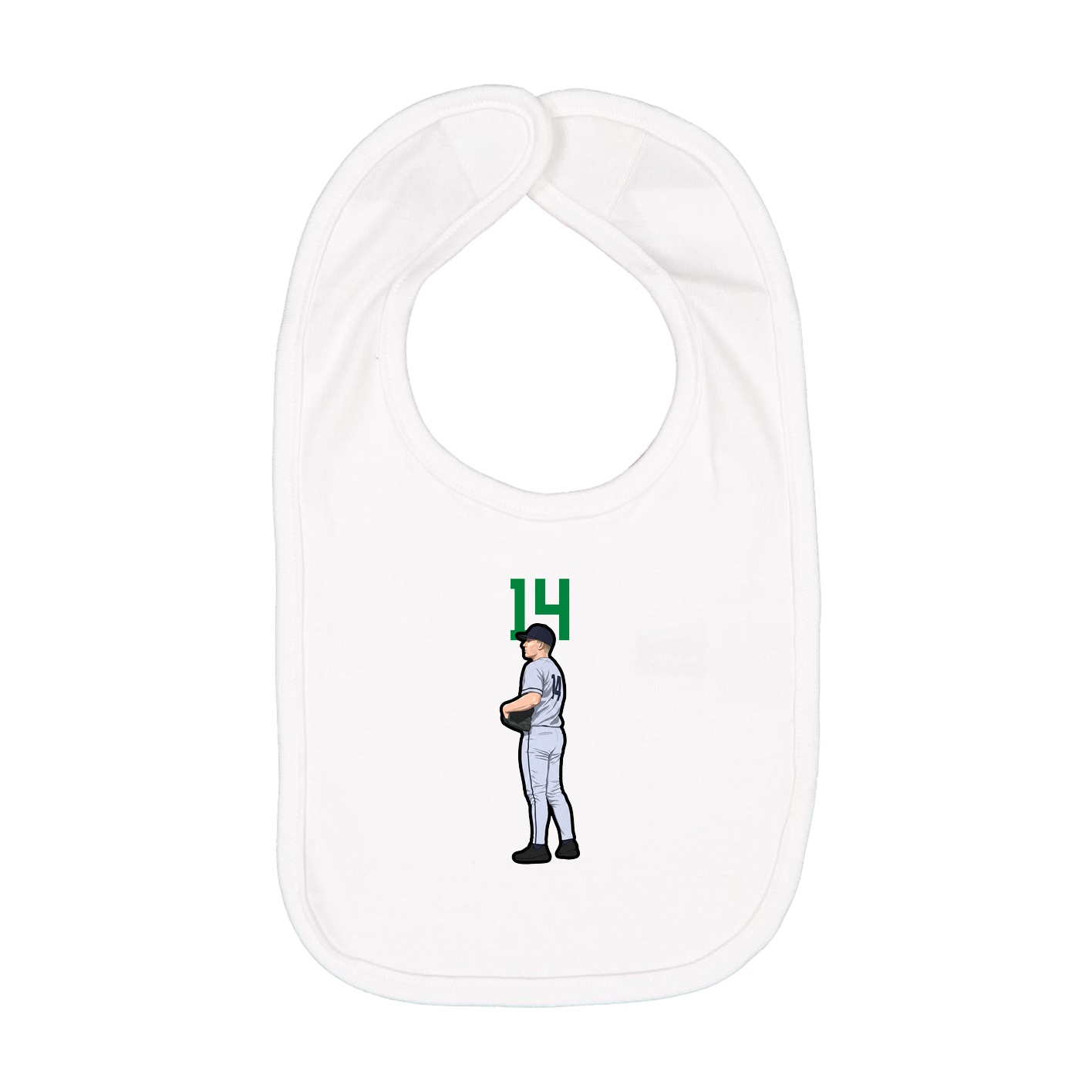 Infant Bib — Number Top in White