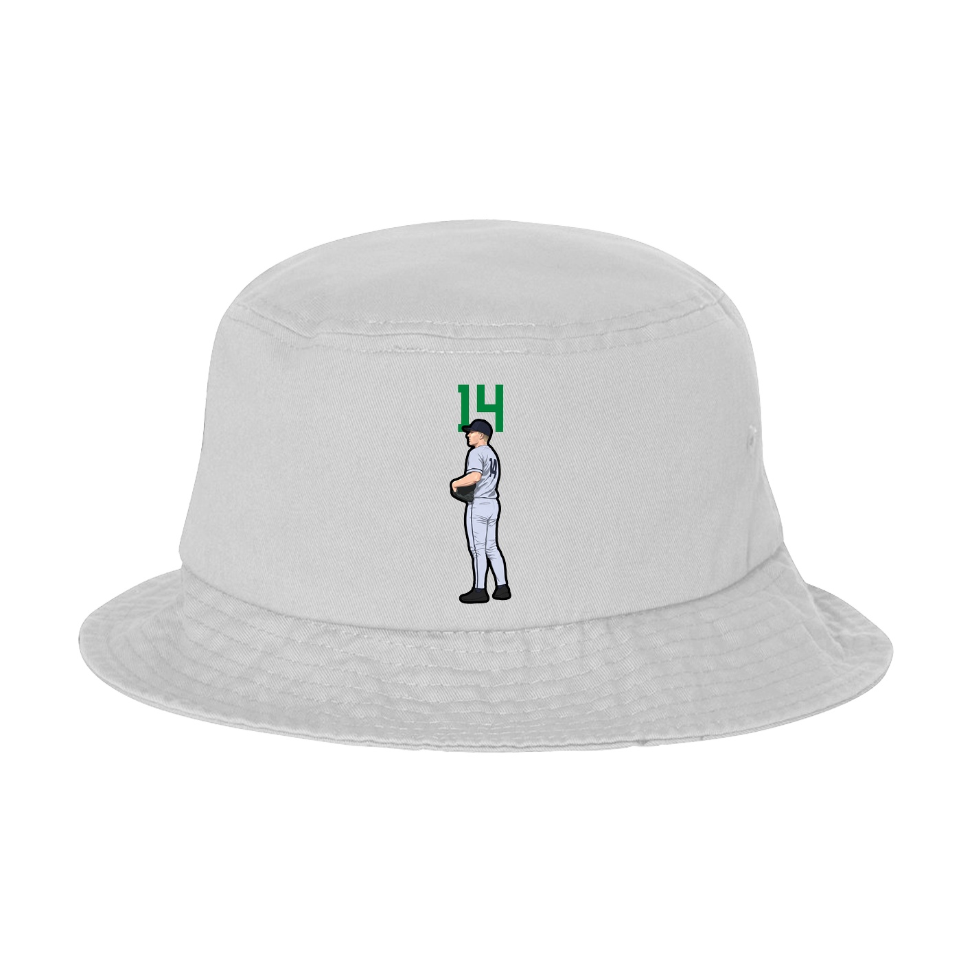 Bucket Cap — Number Top in White