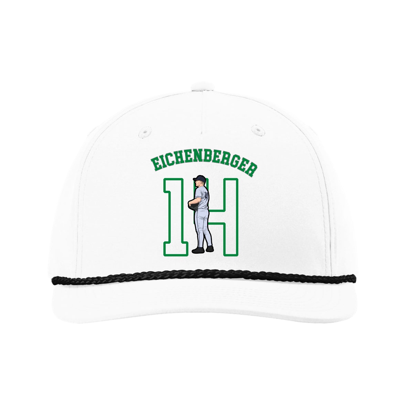 Five-Panel Classic Rope Cap — Shirsey Arch in White