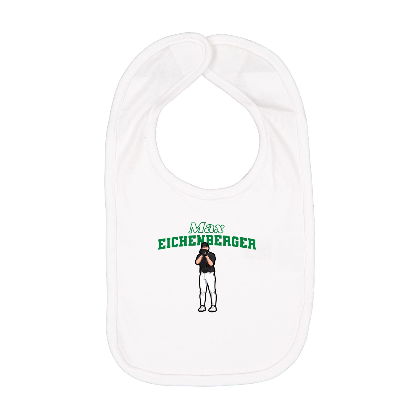 Infant Bib — Name Arch in White