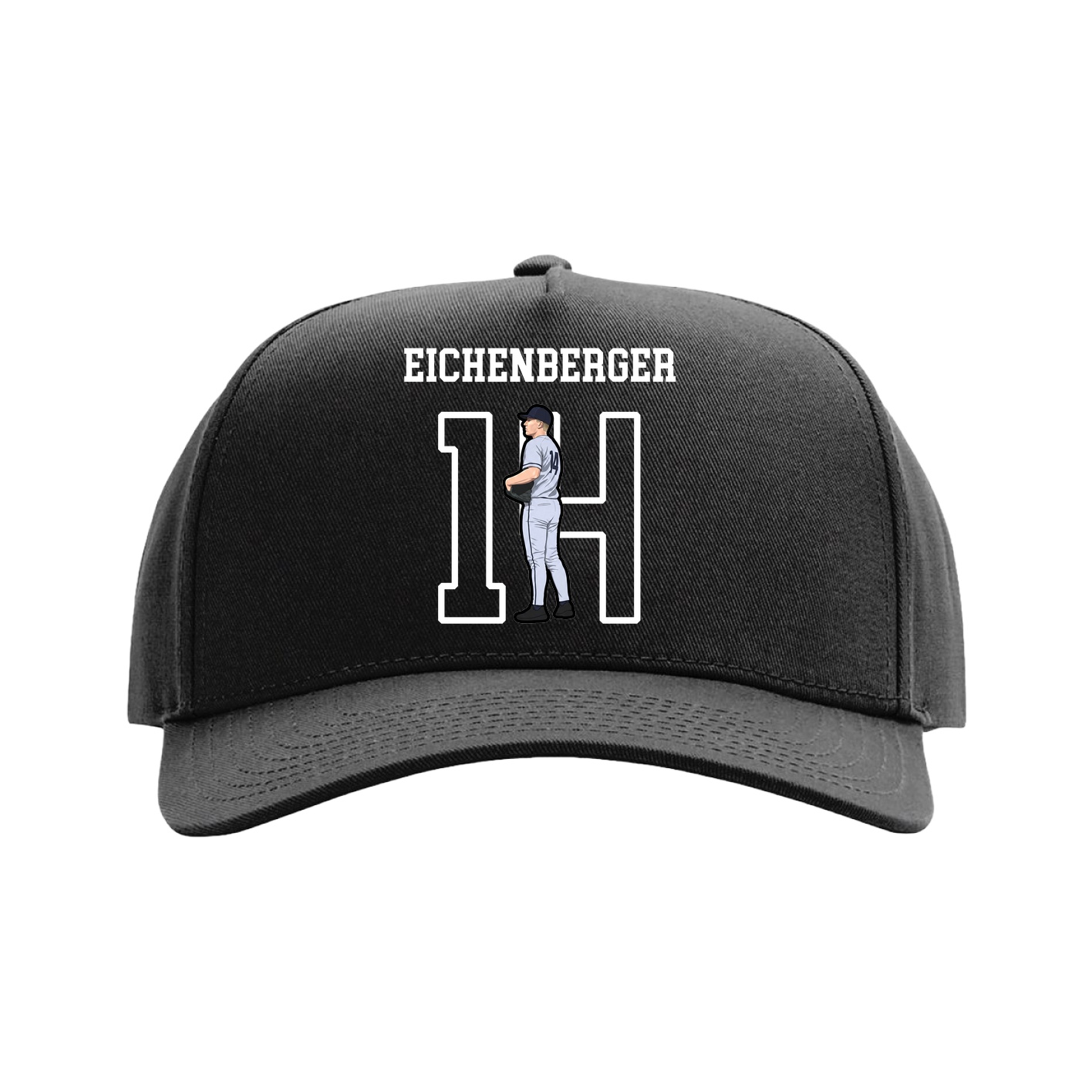 Full Fabric Five-Panel Champ Cap — Shirsey in Black
