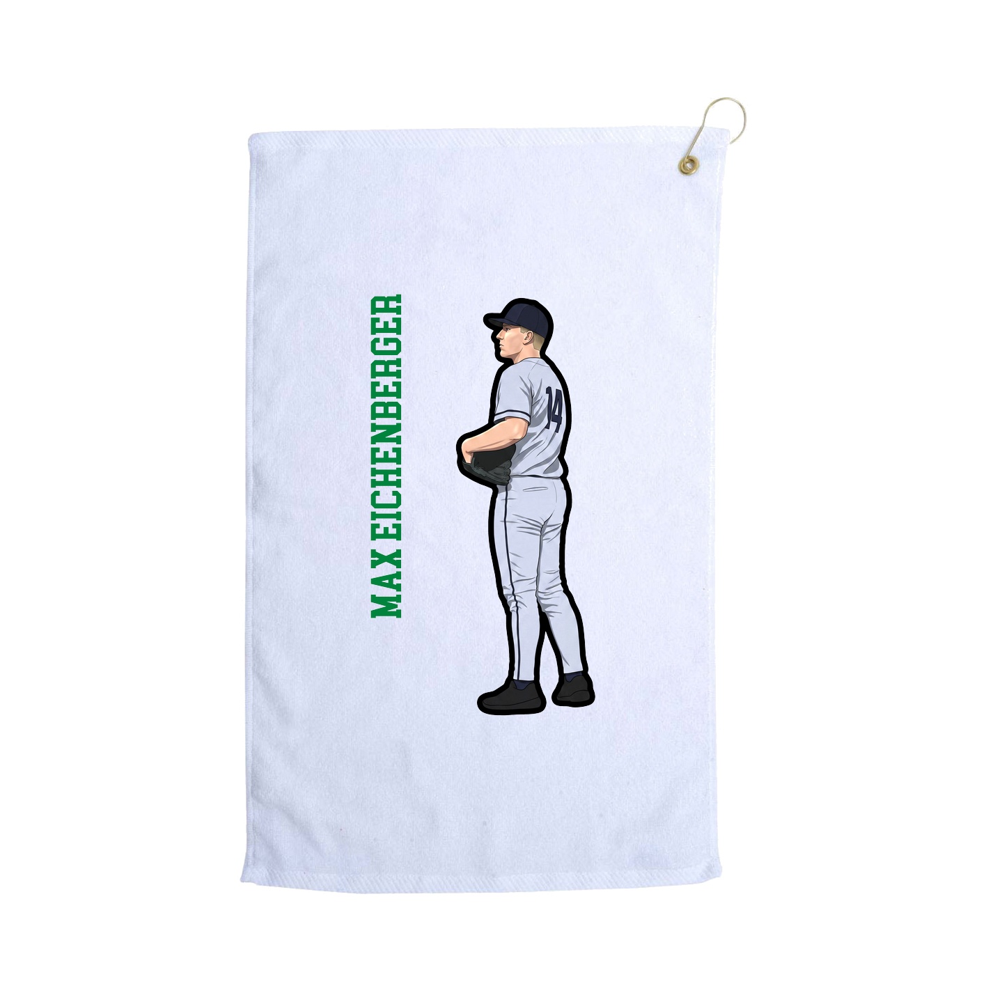 Golf Towel — Name Vertical in White