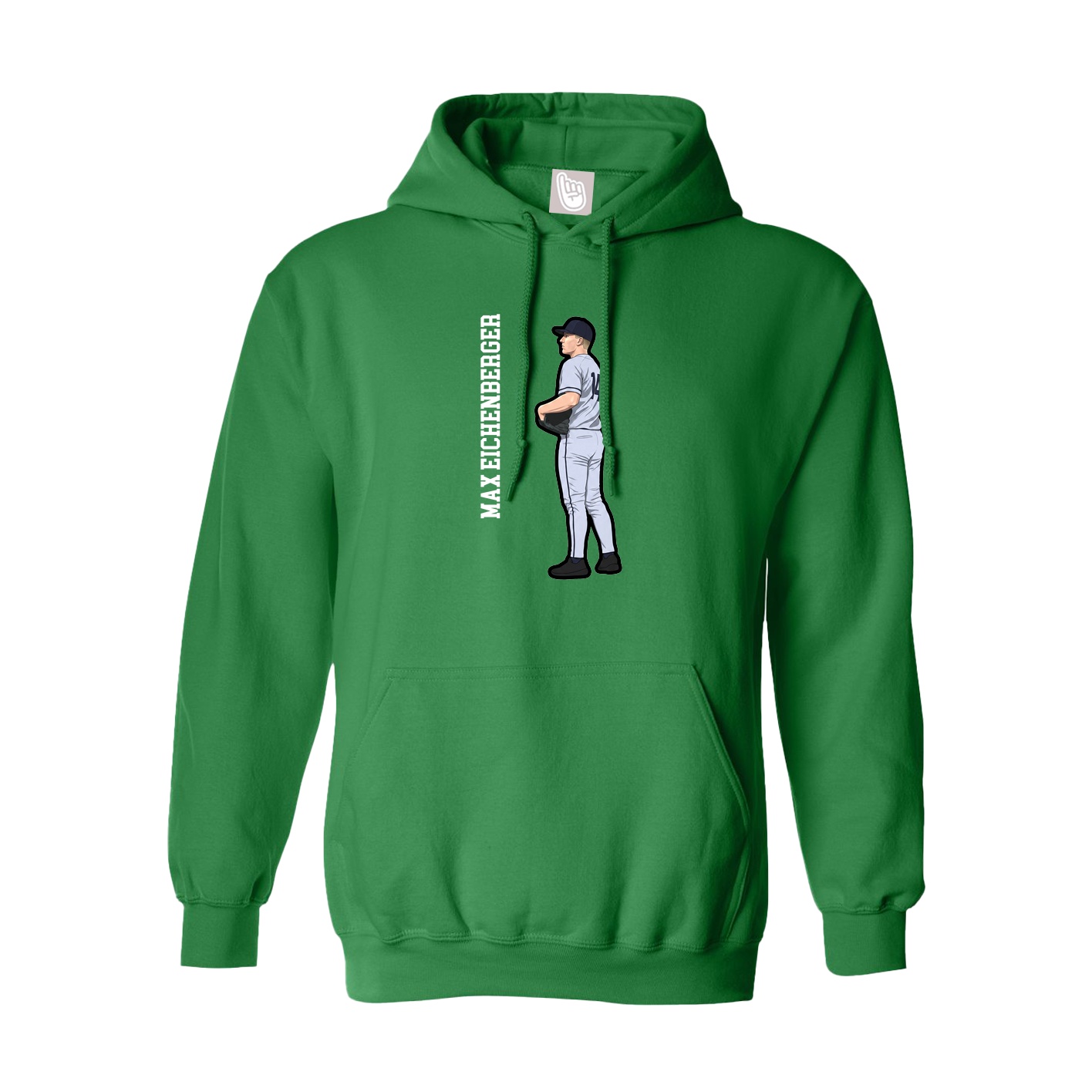 Hoodie — Name Vertical in Green
