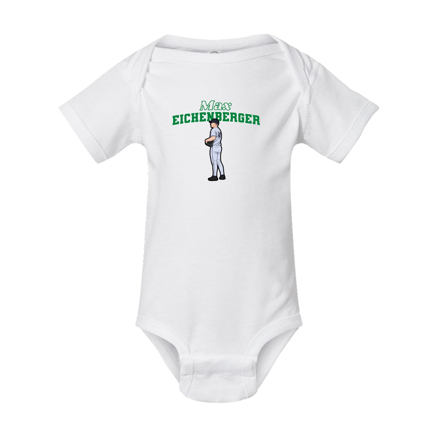 Baby Onesie — Name Arch in White