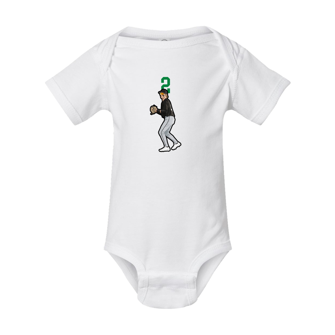 Baby Onesie — Number Top in White