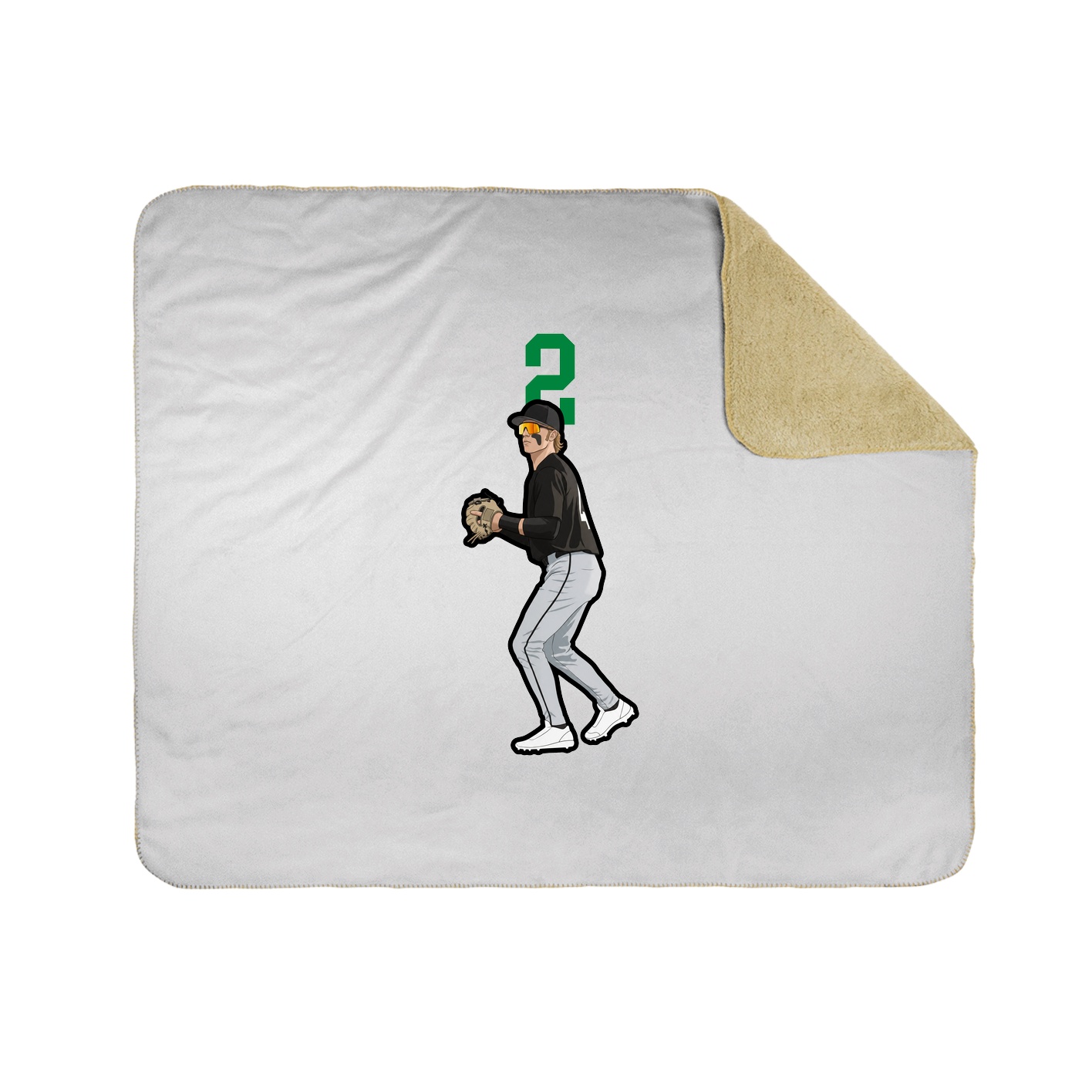 Throw Blanket — Number Top in White