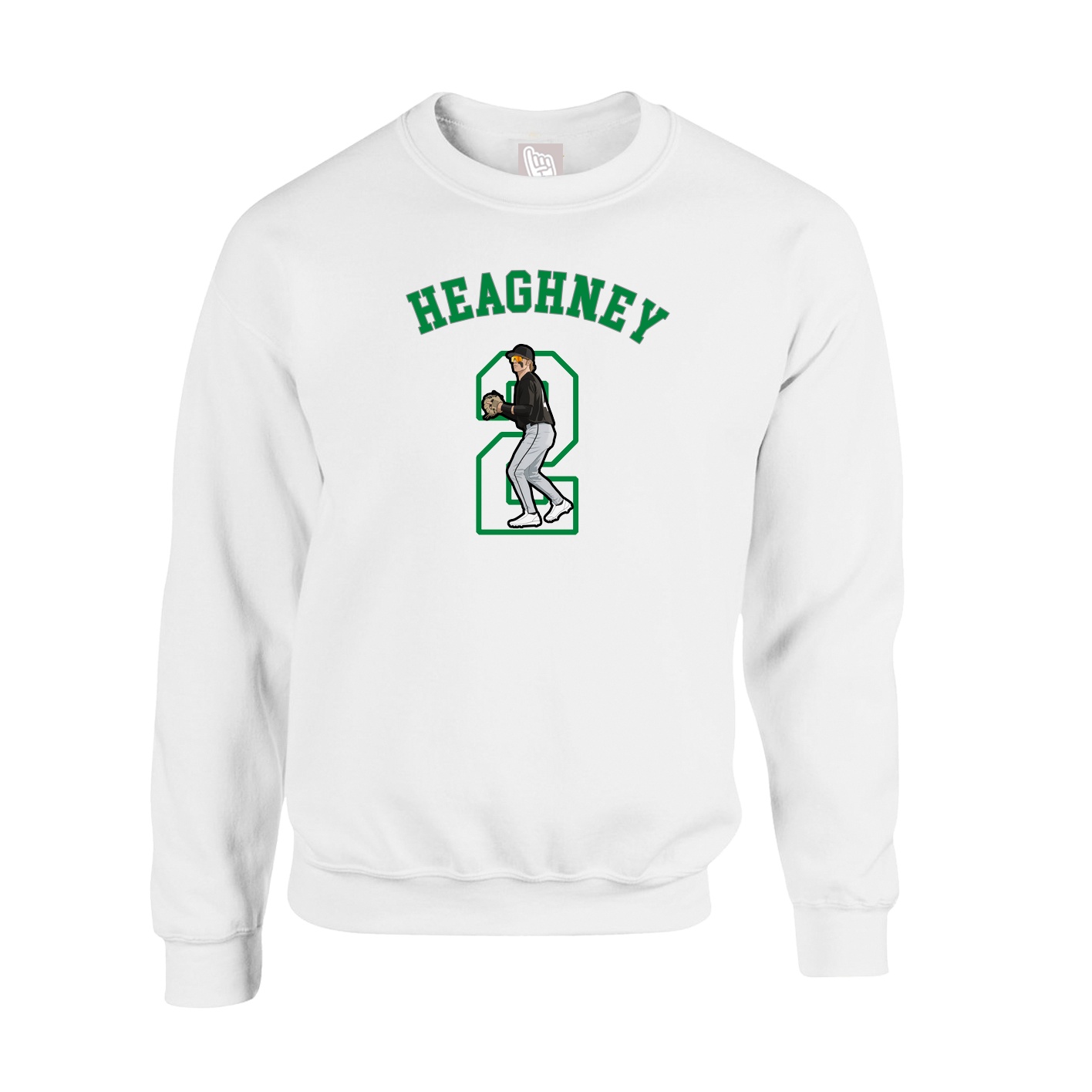 Fleece Crew — Shirsey Arch in White