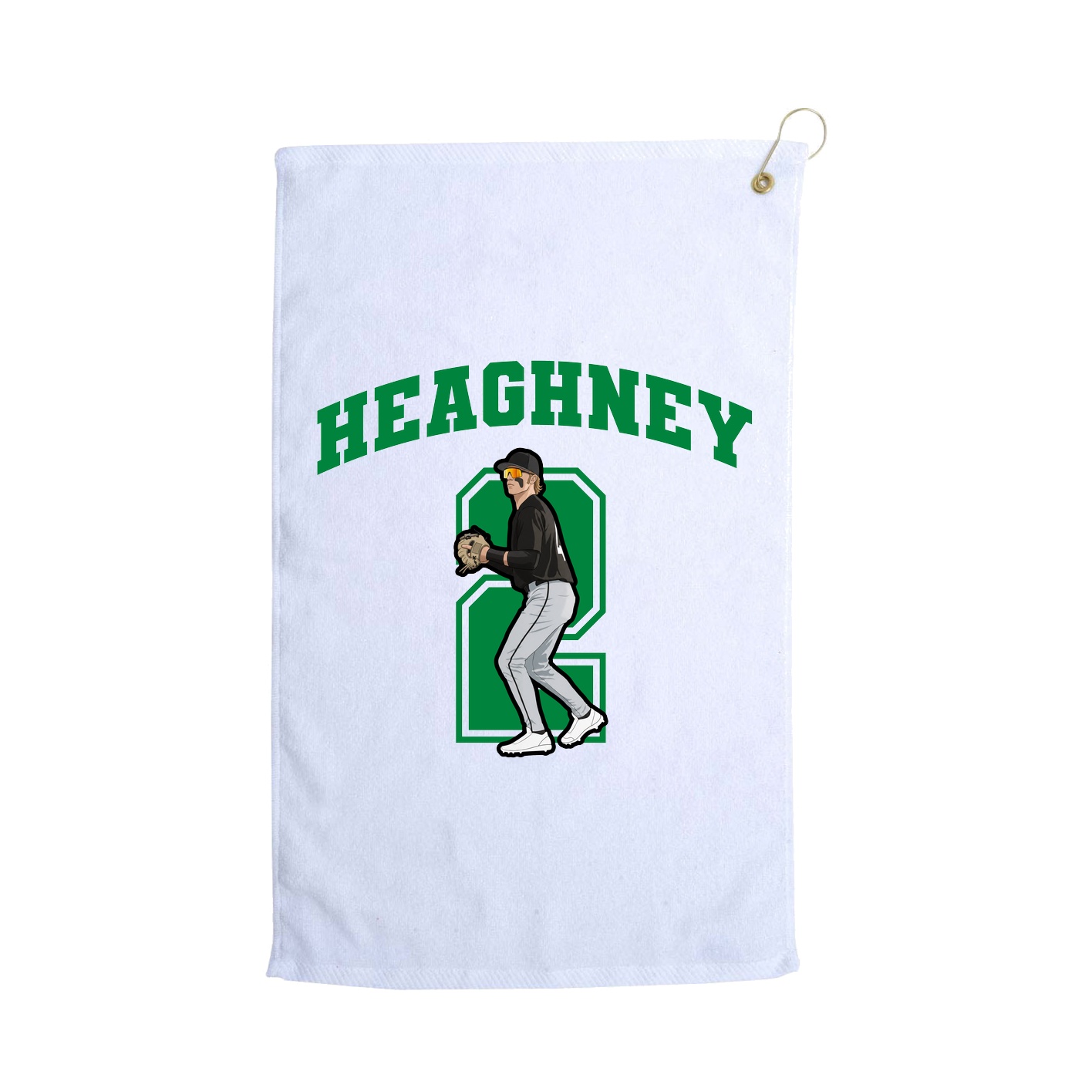 Golf Towel — Number in White