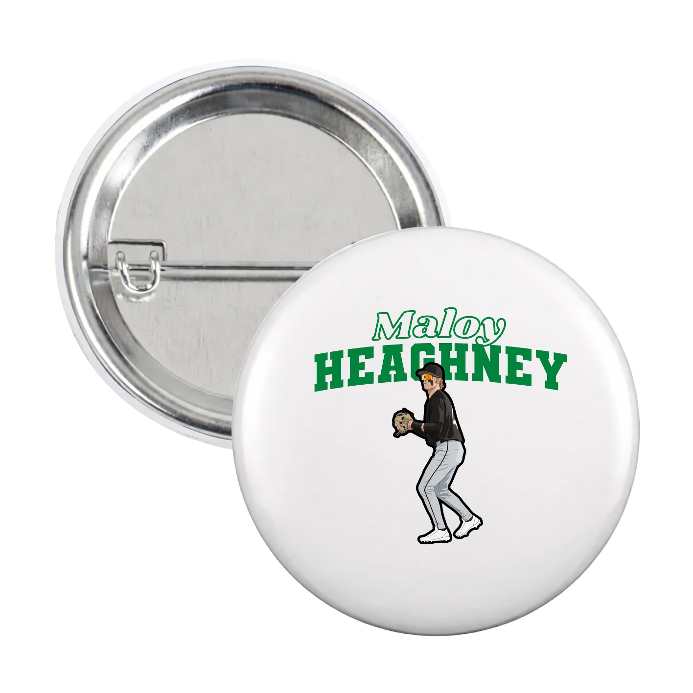 Game Day Button — Name Arch in White