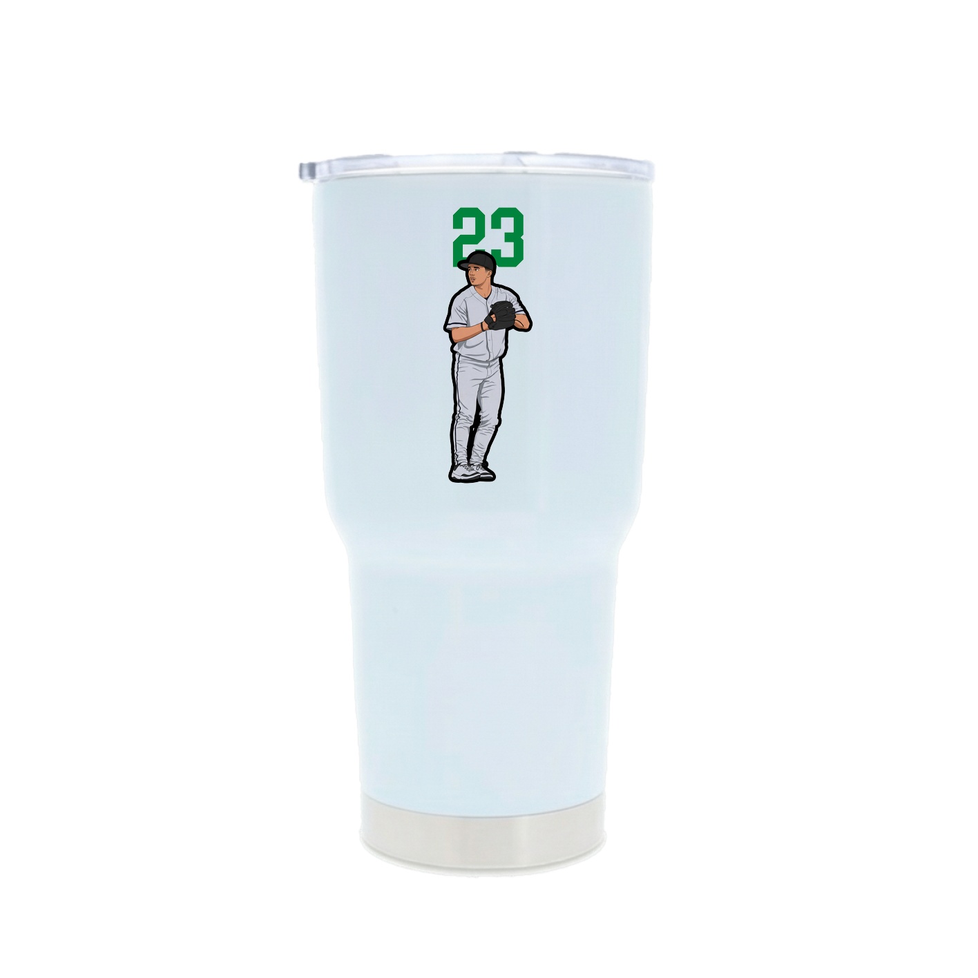 30oz Stainless Steel Tumbler — Number Top in White