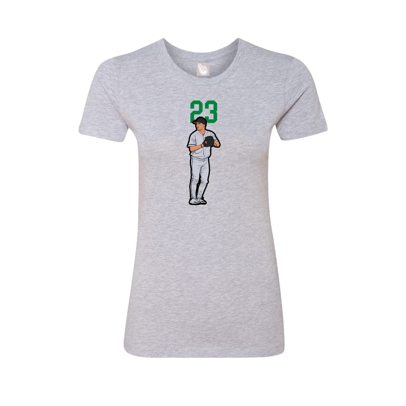 Fitted Women's Tee — Number Top in Grey