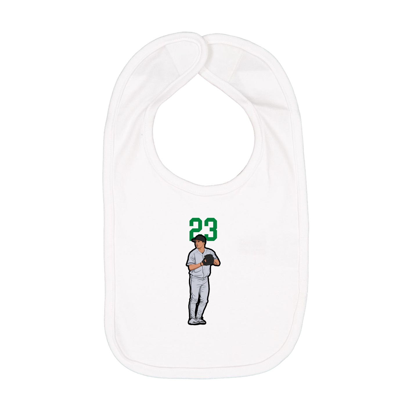 Infant Bib — Number Top in White