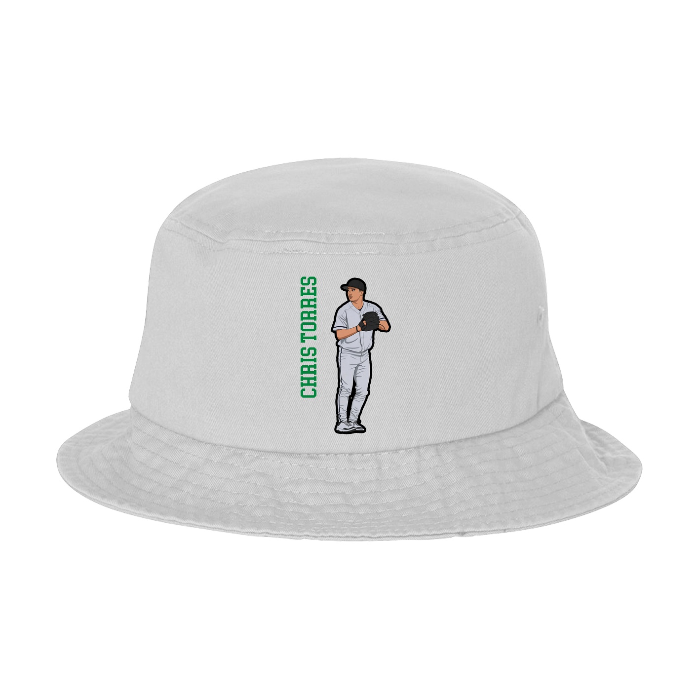 Bucket Cap — Name Vertical in White