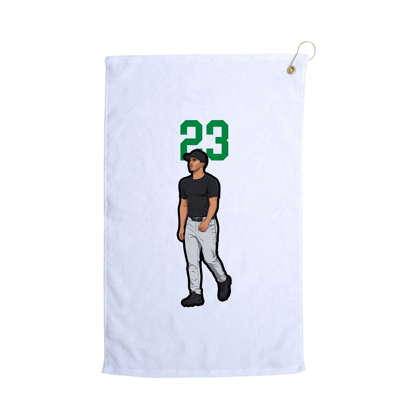 Golf Towel — Number Top in White