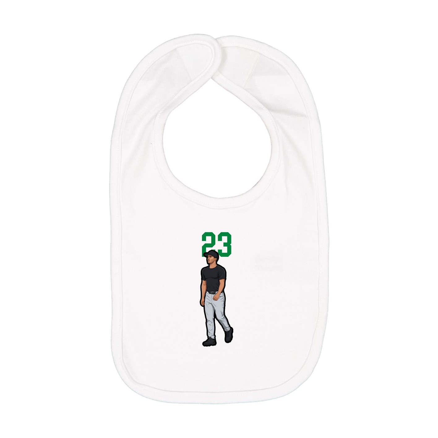 Infant Bib — Number Top in White