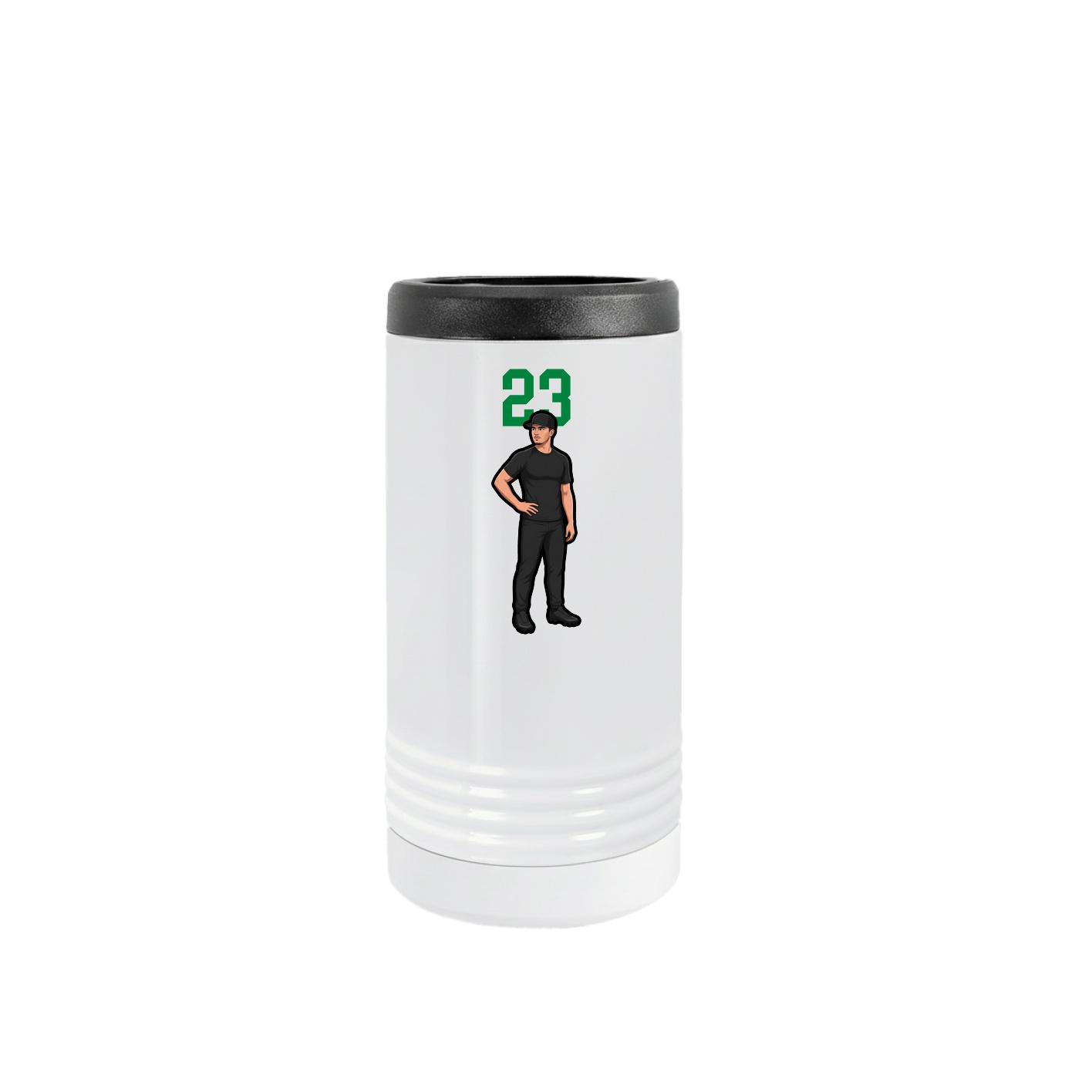 Slim Beverage Holder — Number Top in White