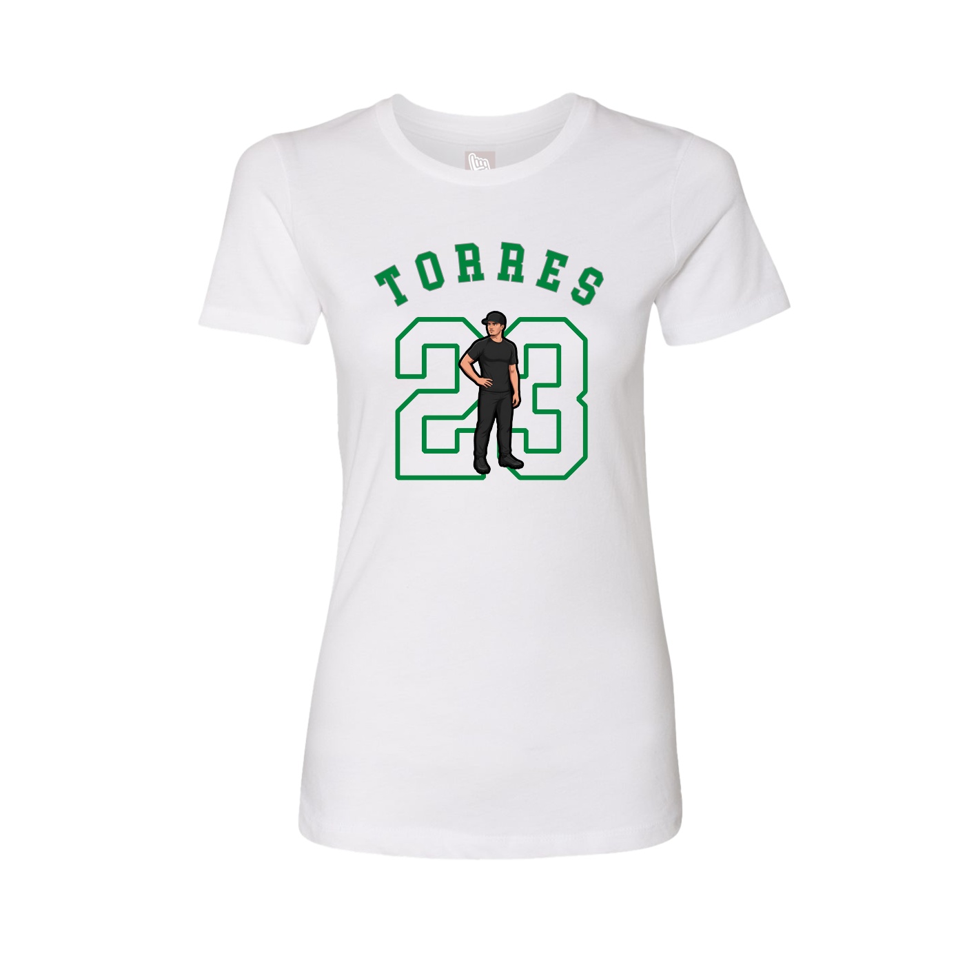 Fitted Women's Tee — Shirsey Arch in White