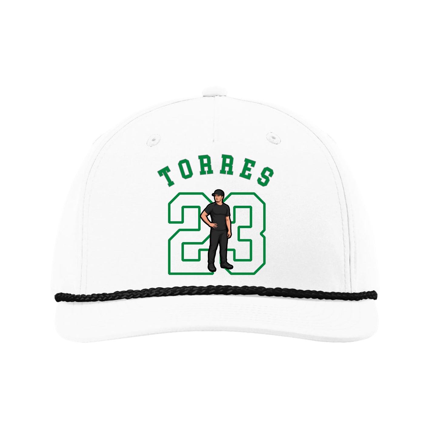 Five-Panel Classic Rope Cap — Shirsey Arch in White