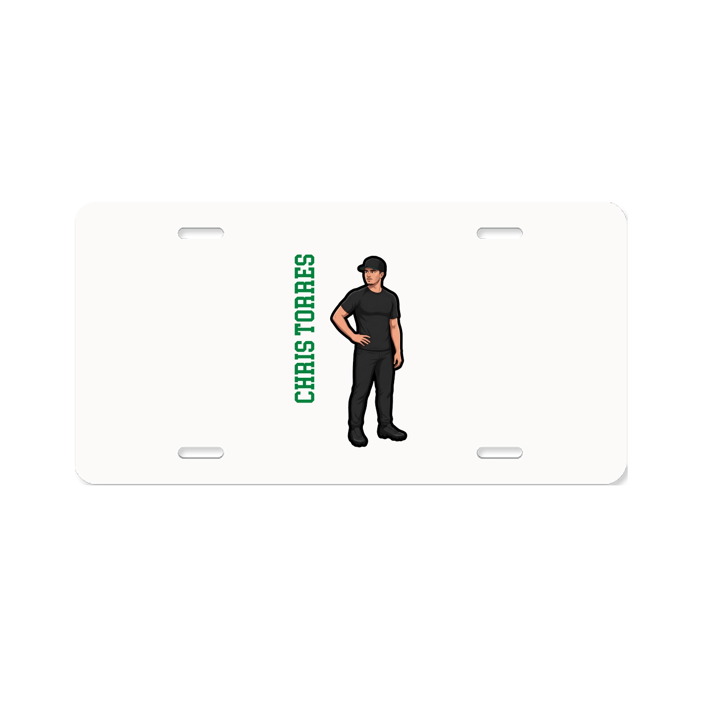License Plate — Name Vertical in Classic