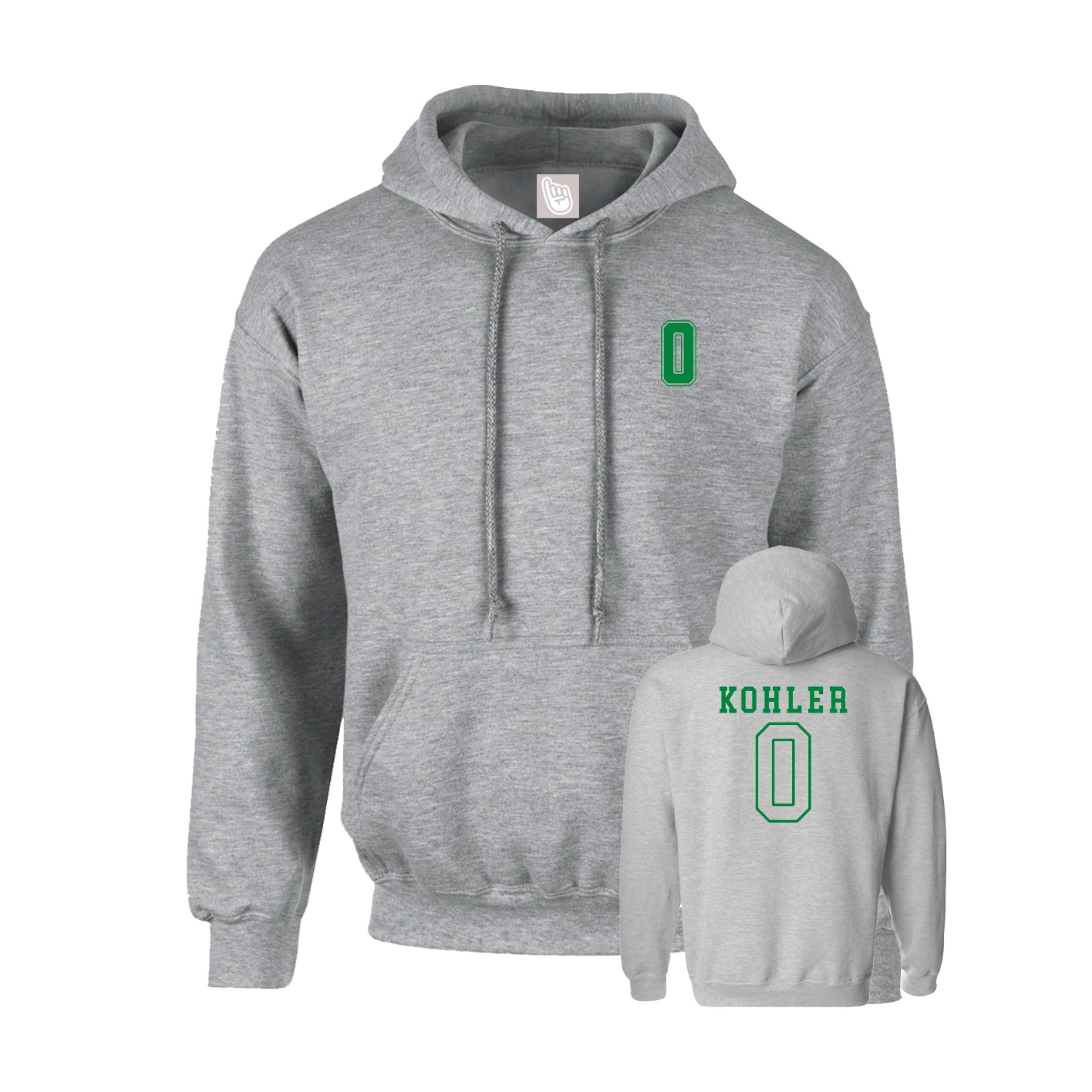 Hoodie — Chest Back in Grey