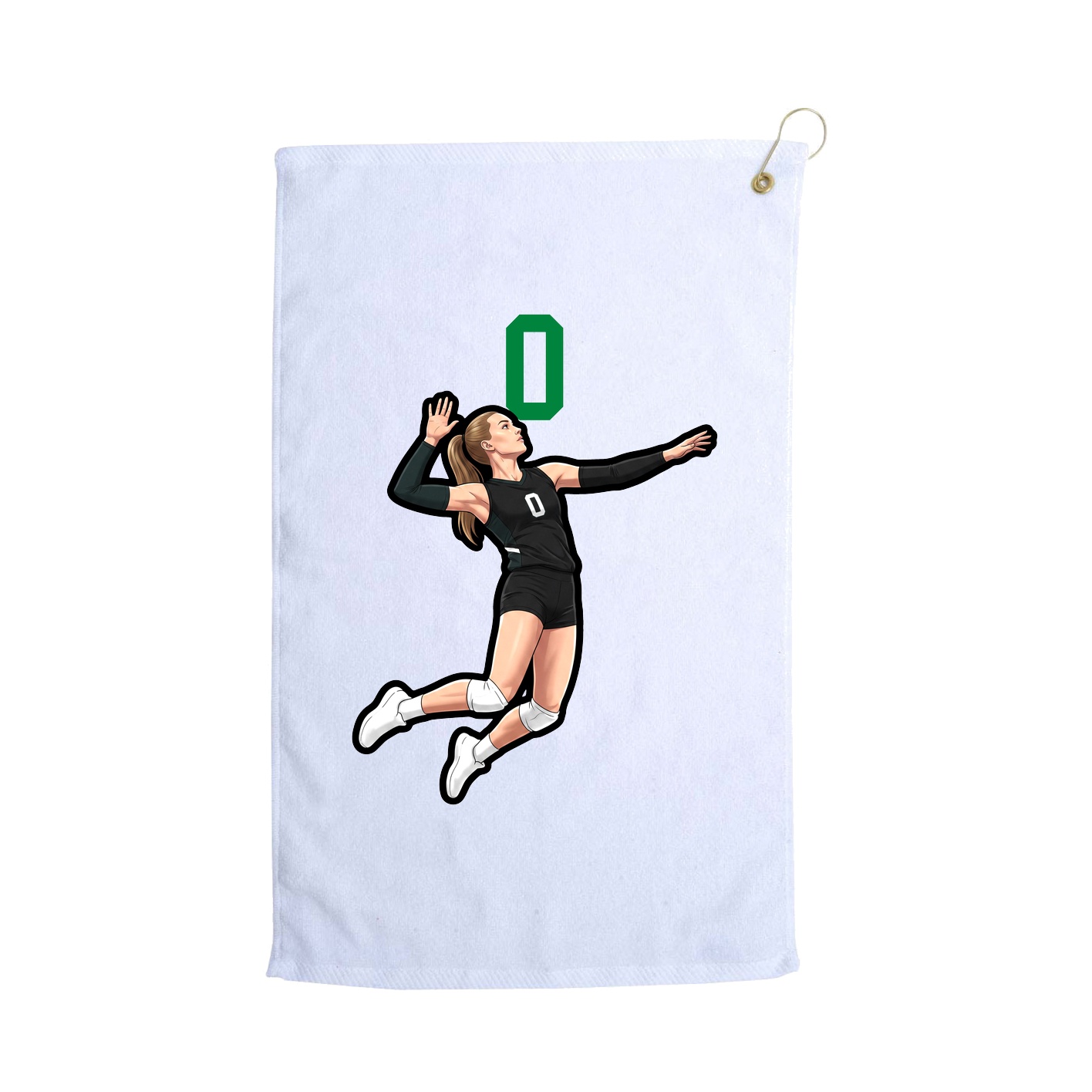 Golf Towel — Number Top in White