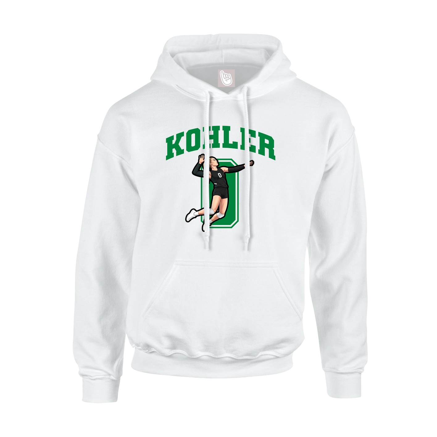 Hoodie — Number in White