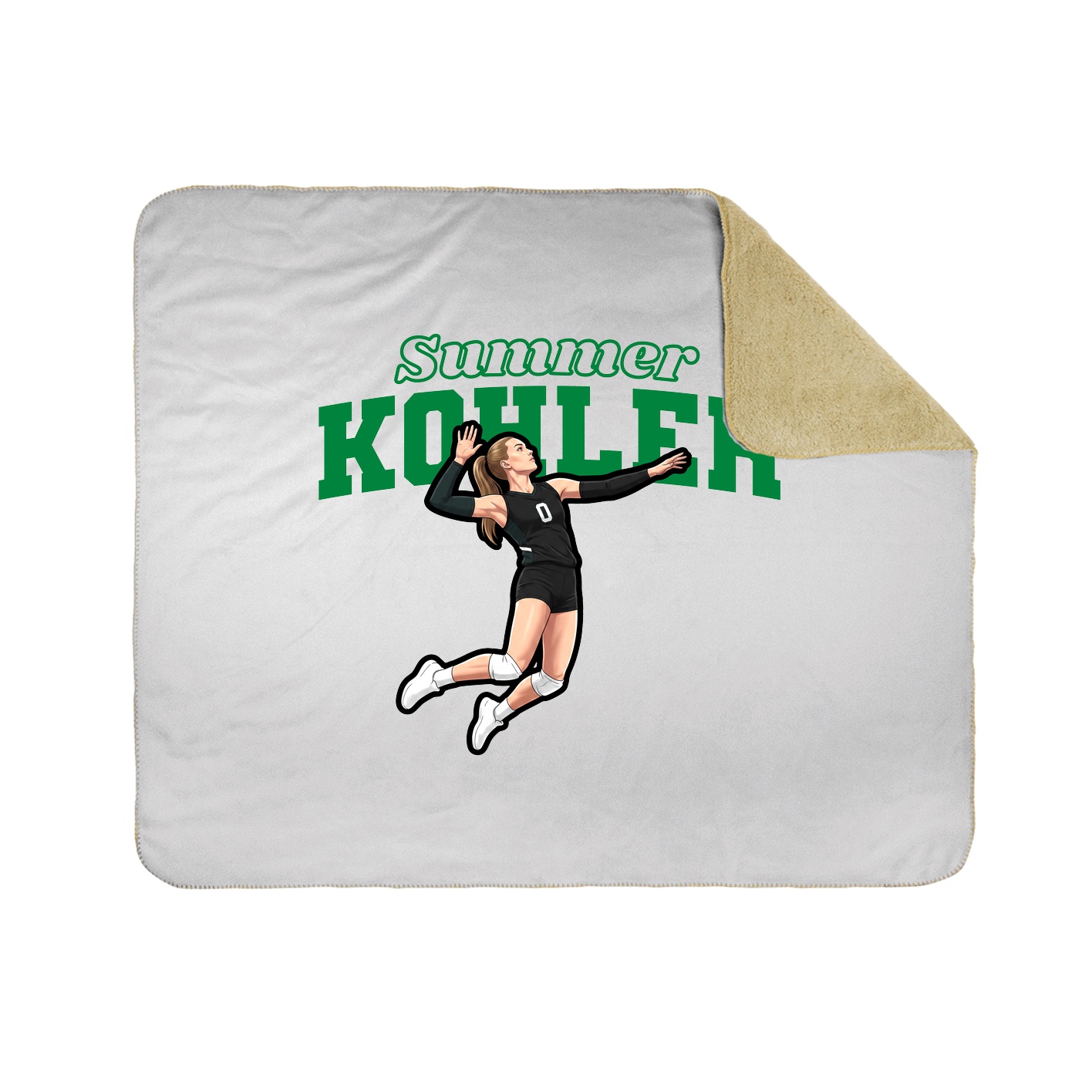 Throw Blanket — Name Arch in White